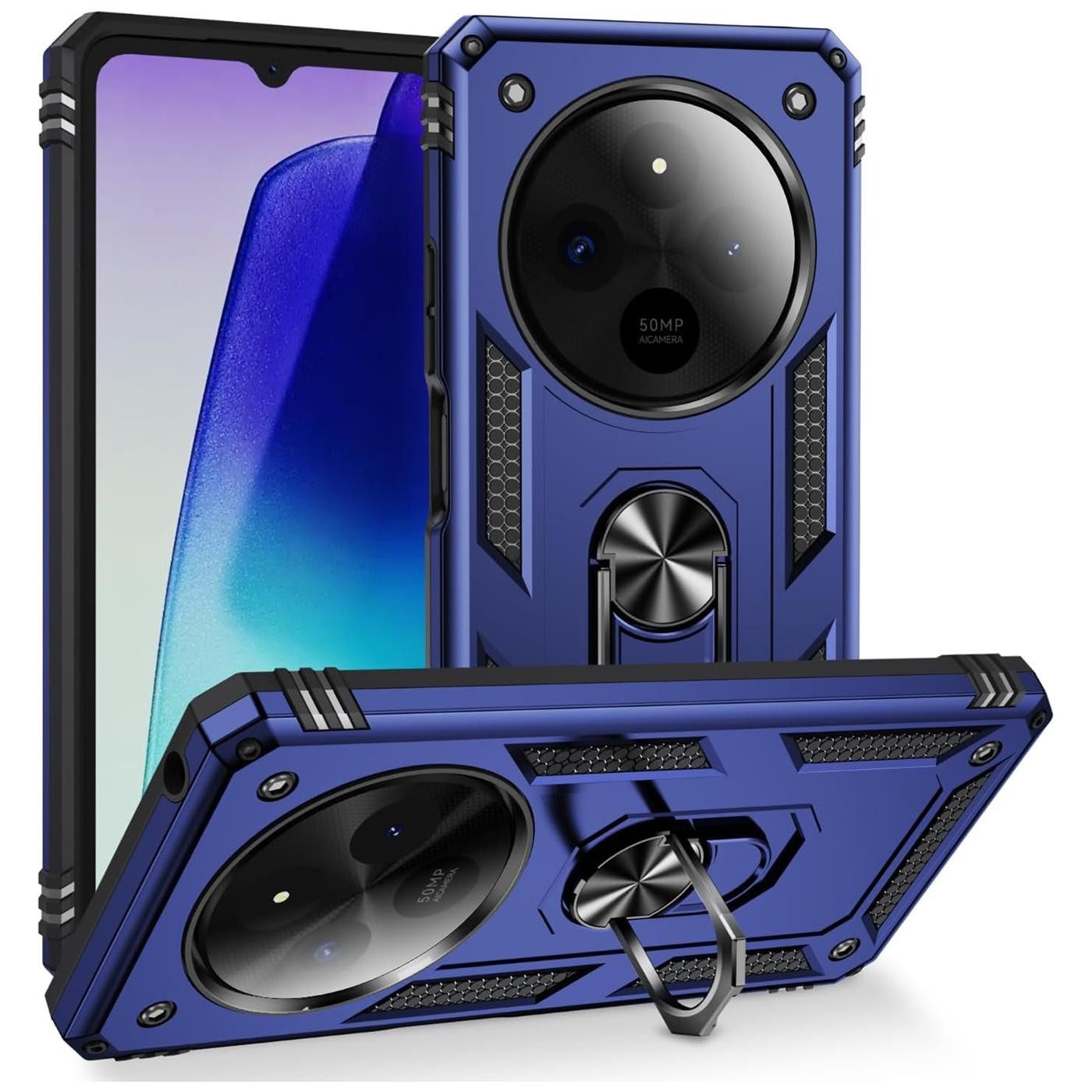 CoolGadget Handyhülle Armor Shield Case für Xiaomi Redmi 14C 6,88 Zoll, Outdoor Cover mit Magnet Ringhalterung Hülle für Redmi 14C Poco C75