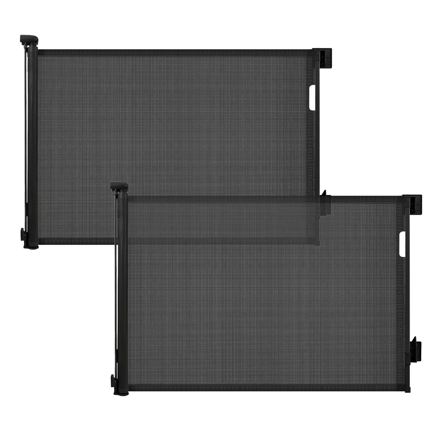 Sekey Treppenschutzgitter Treppenschutzgitter ausziehbar Absperrgitter Hund Kinder Schutzgitter (2 St), 0–150 cm Schwarz, 2 Stück, mit Bohren, geeignet für Innen & Außen