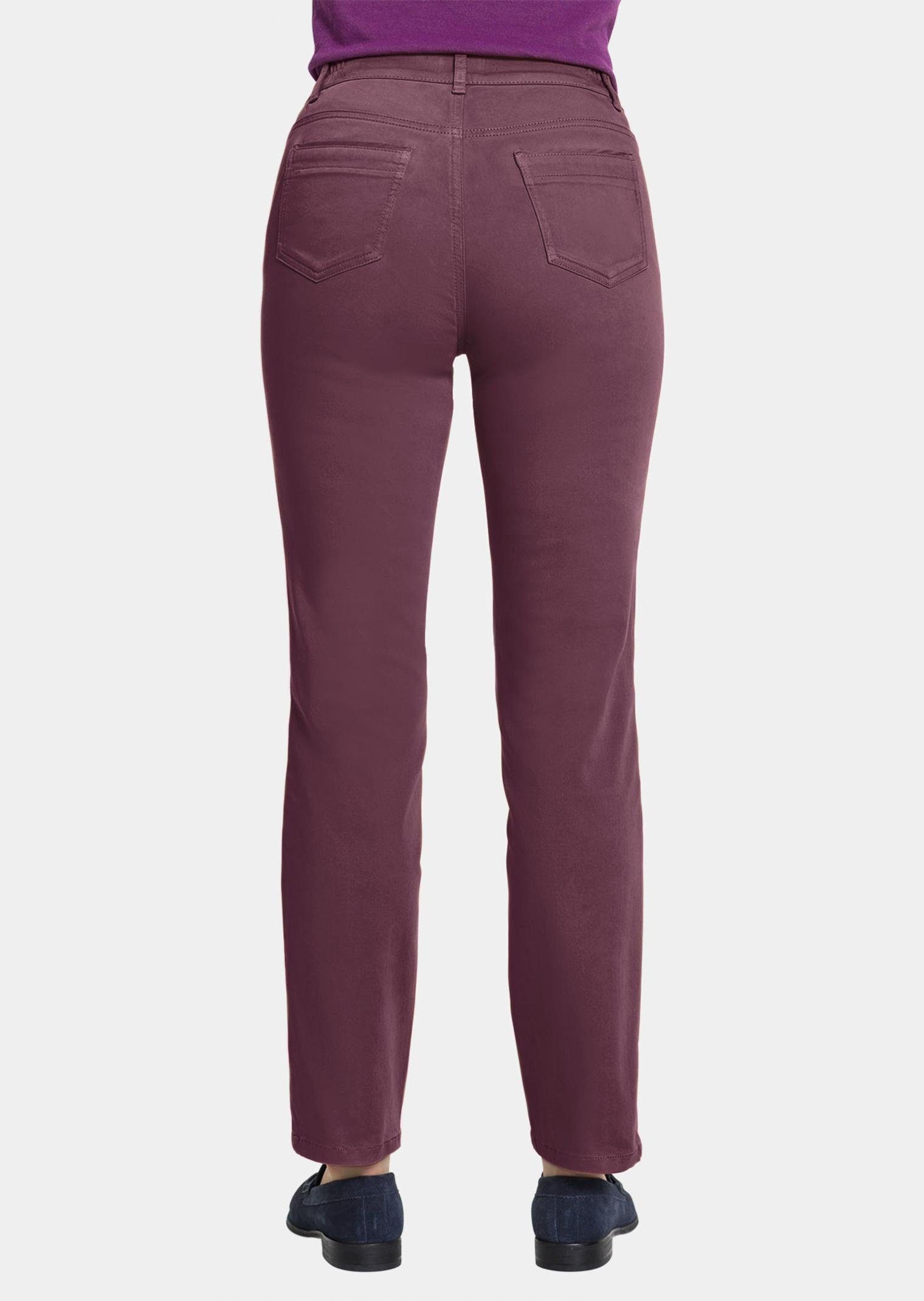 traubenviolett Hose Carla und in Farbe Form jeanstypischer Stoffhose GOLDNER trendstarker