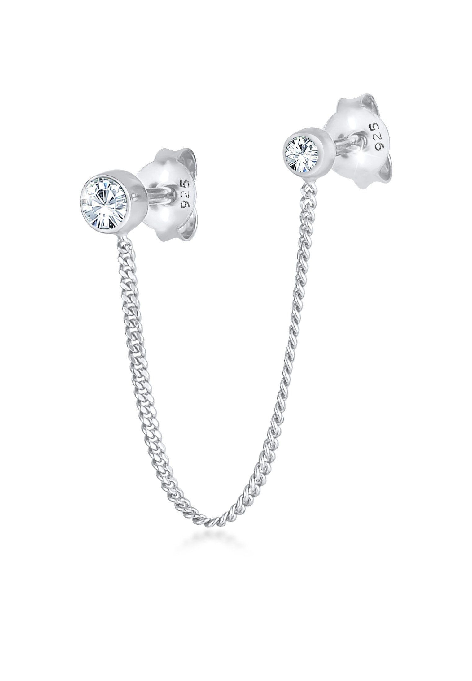 Elli Paar Ohrstecker Doppel Ohrstecker 925 Silber, mit Kristallen von Swaro günstig online kaufen