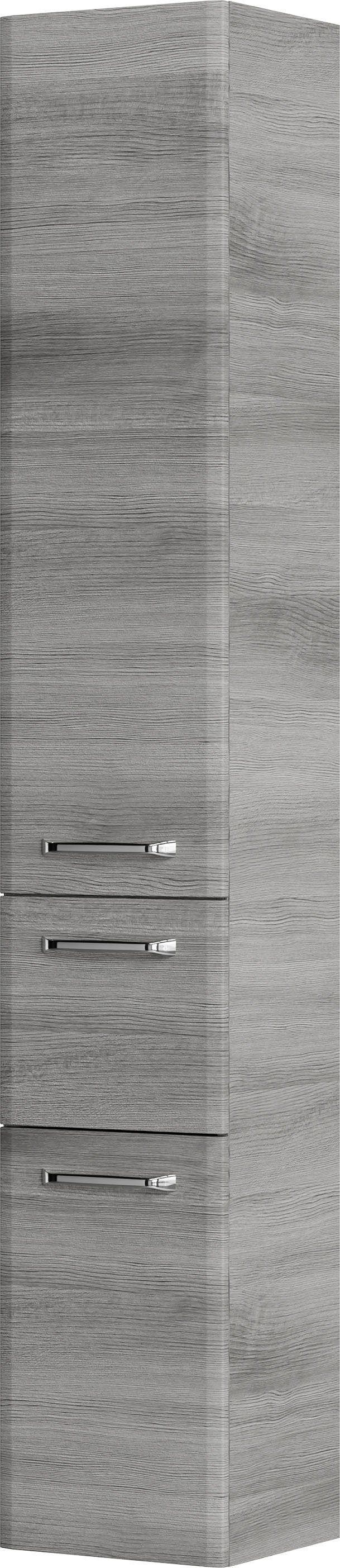 Saphir Hochschrank Quickset Badschrank 30 cm breit, 2 Türen, 1 Schublade, 3 Einlegeböden Badezimmer-Hochschrank inkl. Türdämpfer, Griffe in Chrom glänzend – Bild 4 von 5