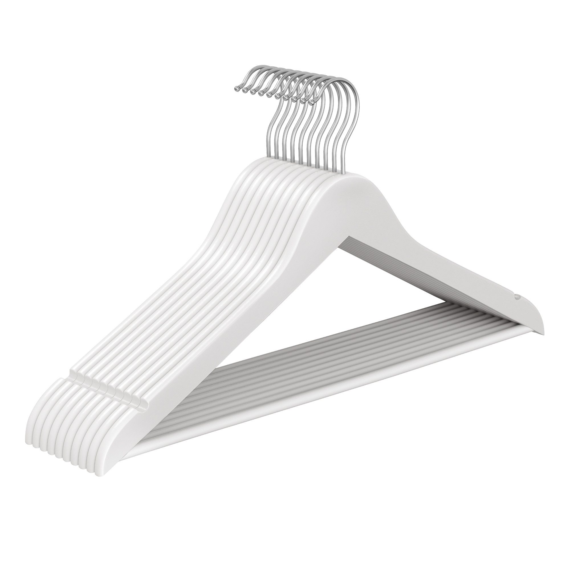 SONGMICS Kleiderbügel, (10-tlg), Holzbügel schlank, 0,8 cm dünn, 360° drehbarer Haken, Birkenholz