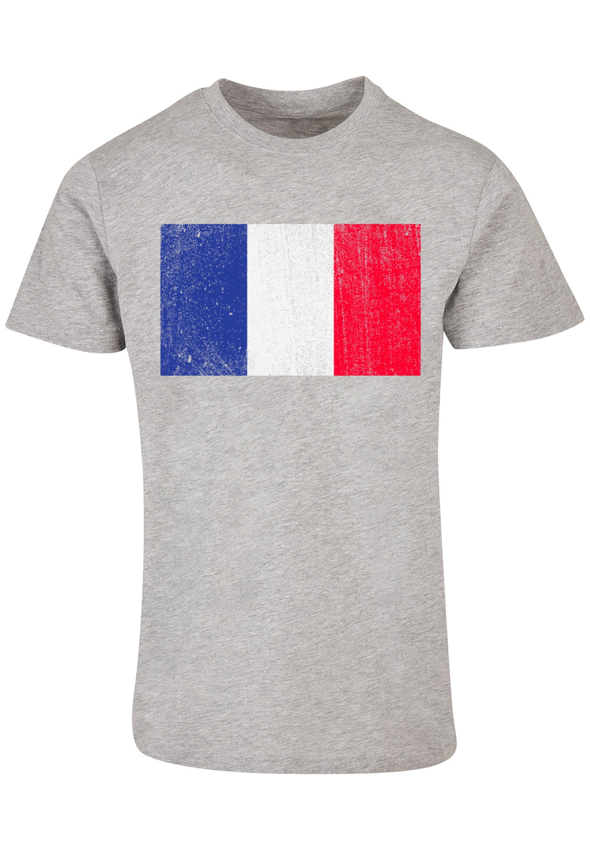 France F4NT4STIC Frankreich Print distressed grey heather Flagge T-Shirt