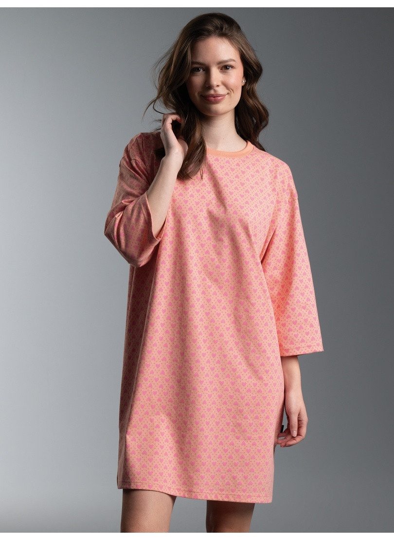 Trigema Bigshirt TRIGEMA Big Shirt mit feinem Herz Allovermuster (1-tlg)