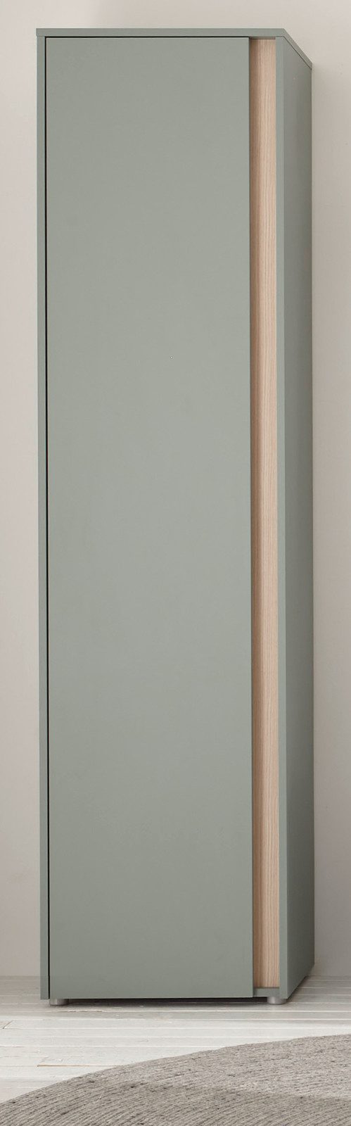 Furn.Design Schuhschrank Center (Großer Flurschrank in Salbei Grün mit Eiche, 50 x 200 cm) mit 10 Fächern