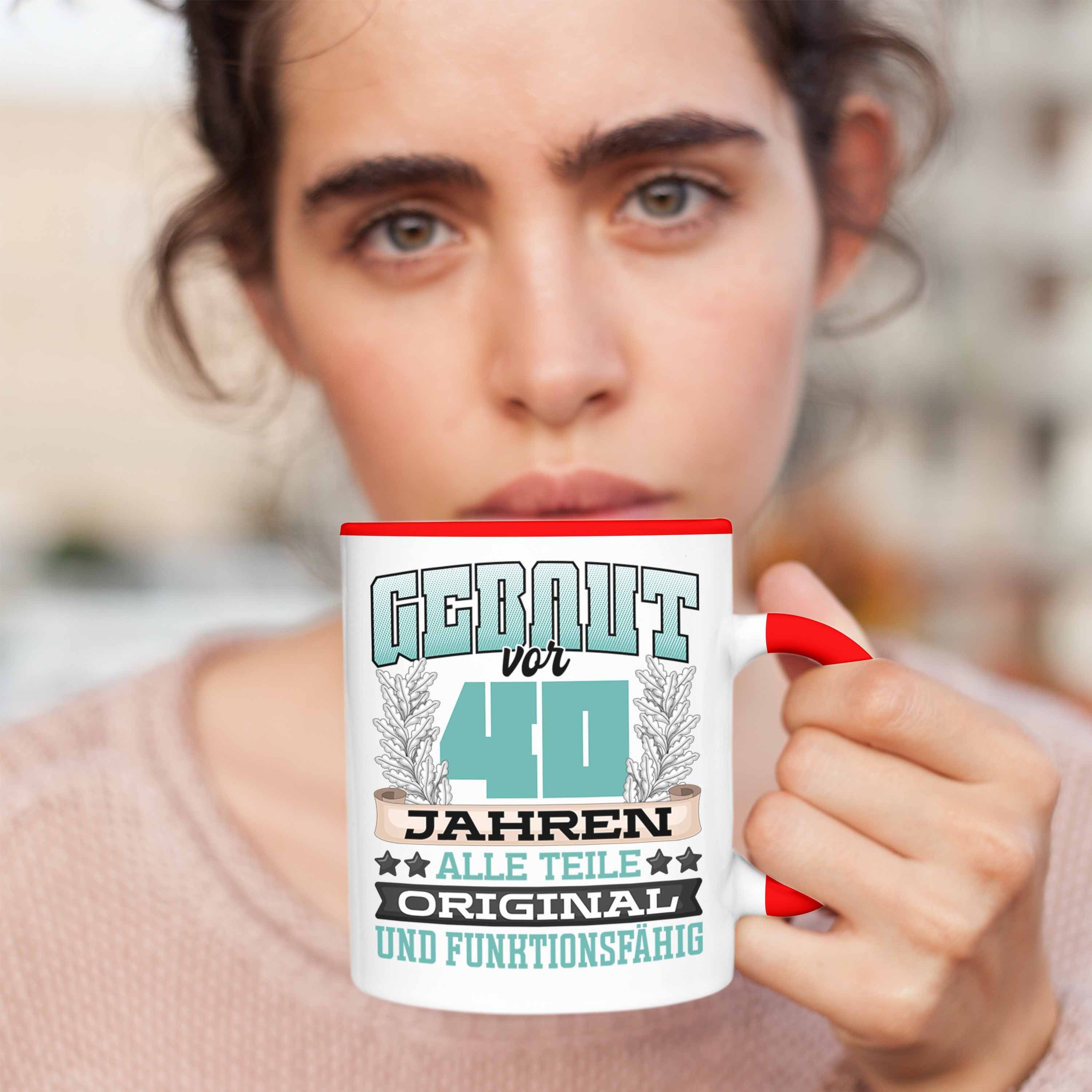 Trendation Tasse 40er Geburtstag Tasse Vor Männer Ja Frauen Rot Geschenk Spruch Gebaut 40er