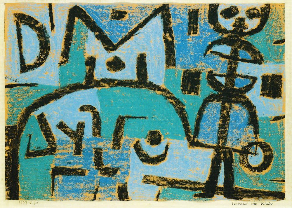 Postkarte Kunstkarte Paul Klee "Schicksal eines Kindes"
