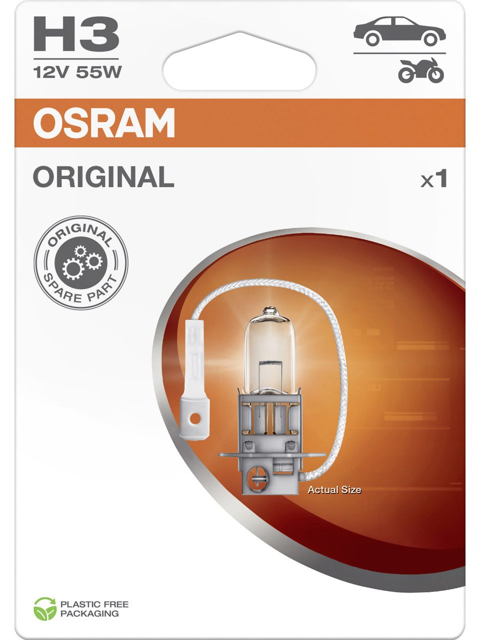 Osram KFZ-Ersatzleuchte Osram Scheinwerferlampe H3 Original 2.0