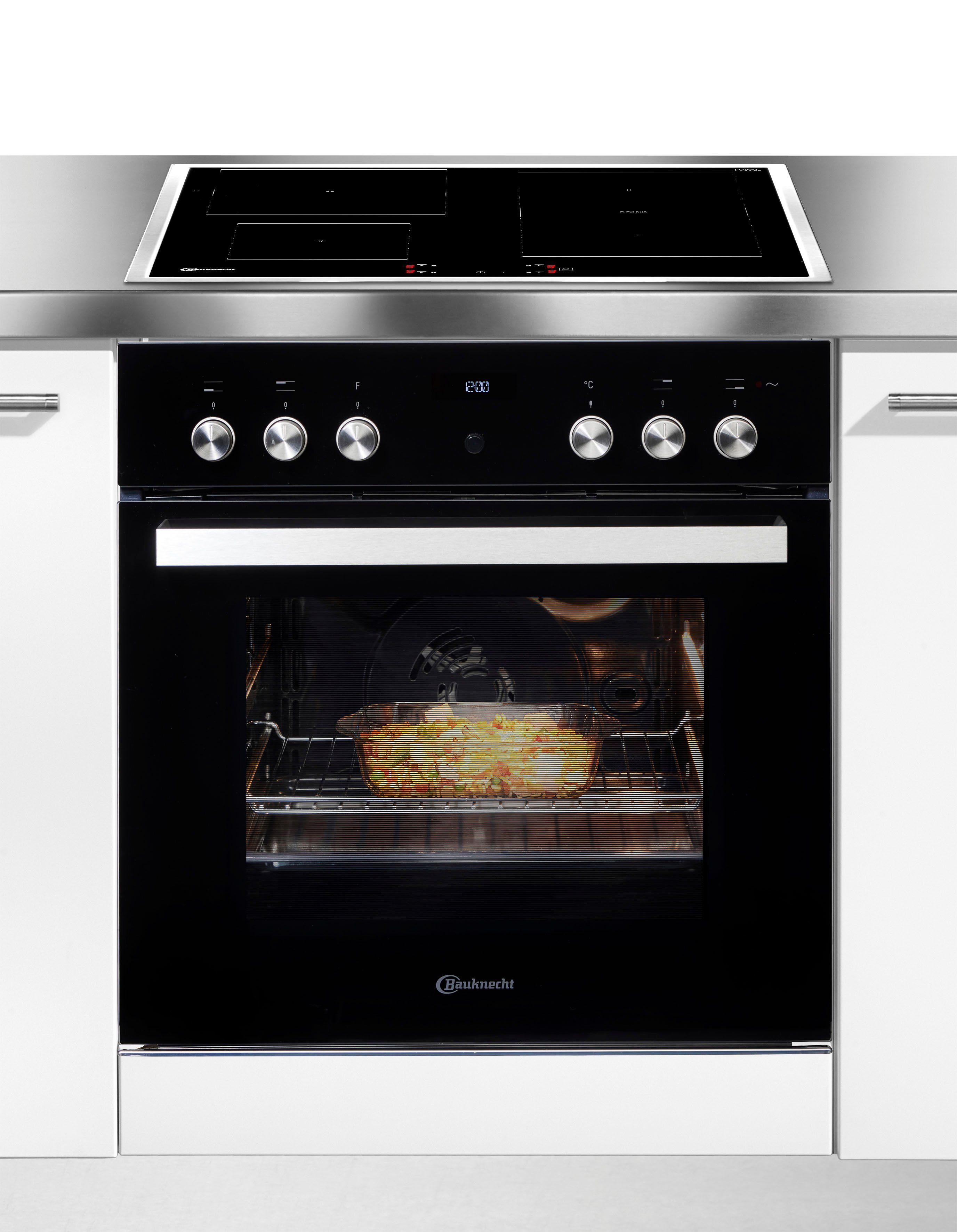 BAUKNECHT Flex-Induktions-Herd-Set HEKO LIMBO FLEXI, mit 3-fach-Teleskopauszug, Flexi Duo – kombinierbare Zonen für flexibles Kochen, SoftClose