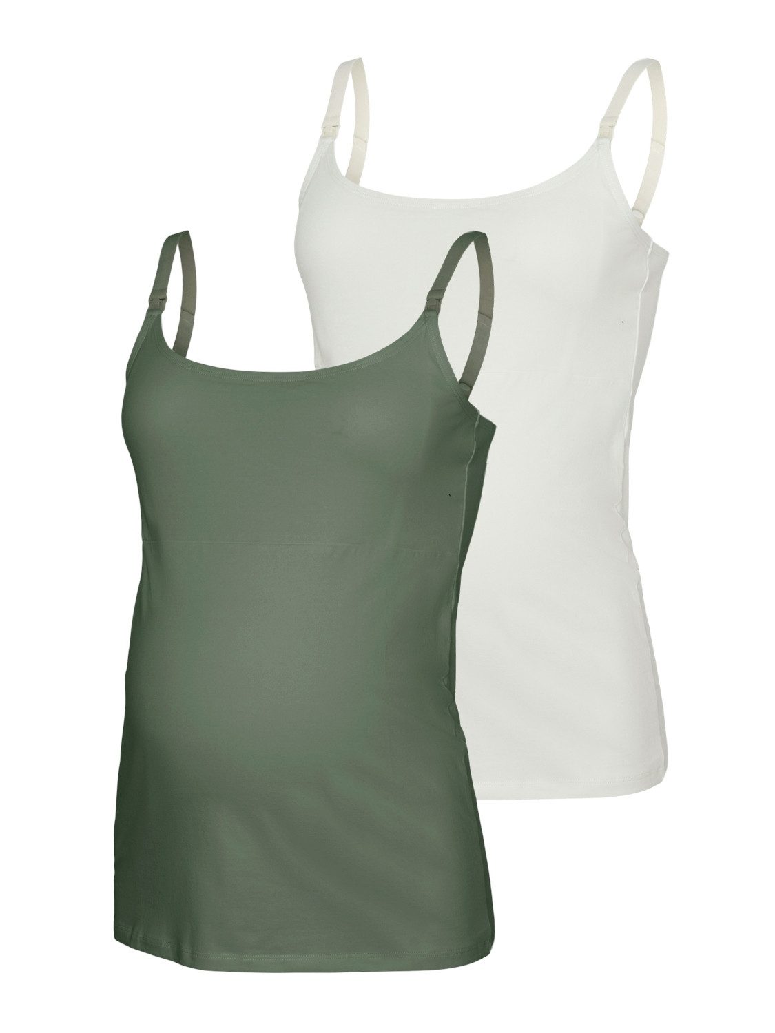 Mamalicious Umstandstop MLKERRIE STRAP JRS TOP 2F 2-P NOOS (Packung, 2-tlg) Baumwollmischung, regular fit