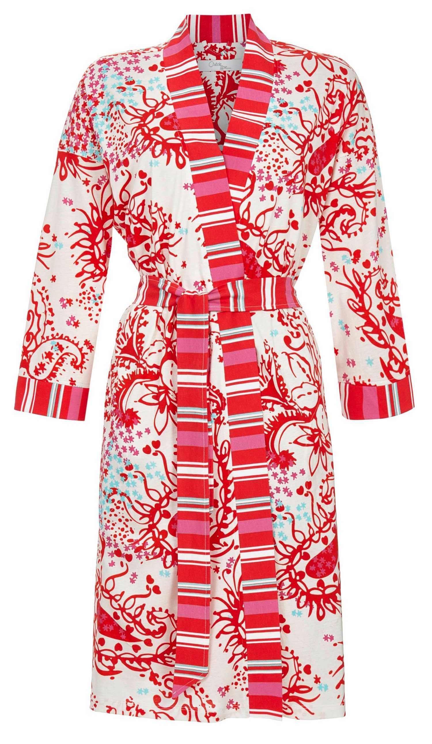 Ringella Kimono Modischer Damen Morgenmantel, 100cm, Baumwollmischung, Kimo günstig online kaufen