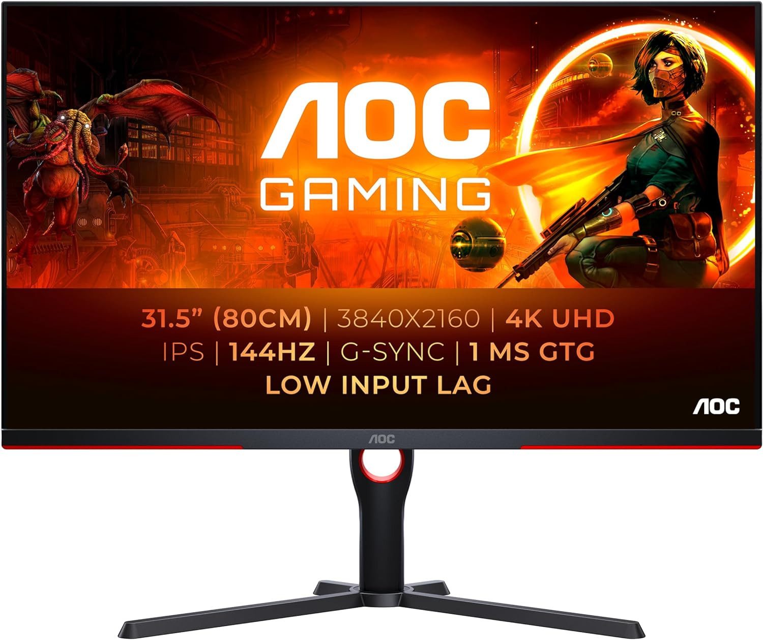 AOC AGON U32G3X/BK - Gaming-Monitor - schwarz/rot Gaming-Monitor