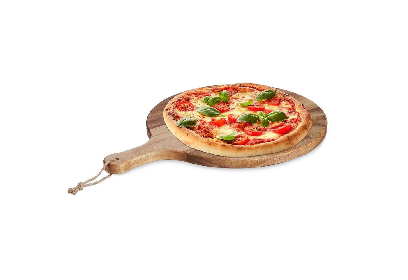 relaxdays Pizzaschneidebrett Pizzabrett aus Akazienholz, Holz, (1-St)