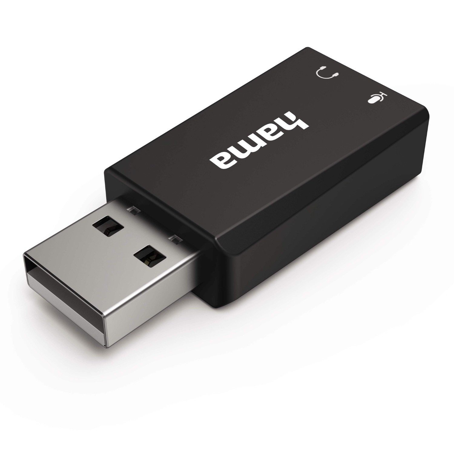 Hama USB Soundkarte 2.0 Stereo Extern Sound-Card Extern USB-Soundkarte, USB Audio Adapter DAC 2x 3,5mm Kupplung Buchse für Notebook Laptop PC