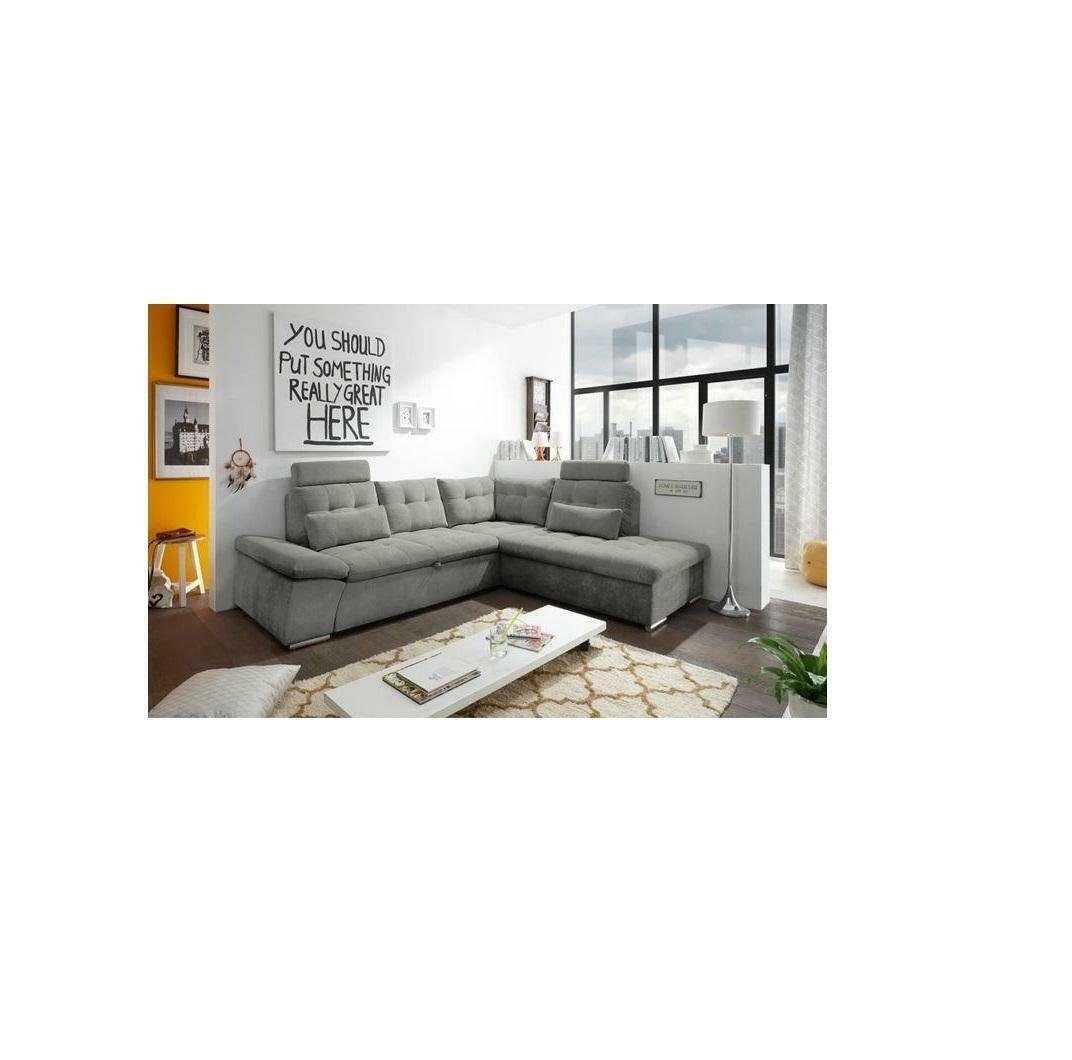 JVmoebel Sofa, Textil Schlafsofa Design Polster Sofa Ecksofa L-Form Couch
