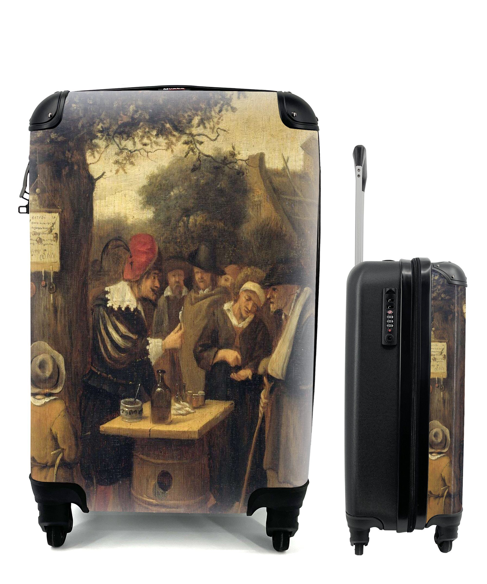 MuchoWow Handgepäckkoffer Der Quacksalber - Jan Steen, 4 Rollen, Reisetasche mit rollen, Handgepäck für Ferien, Trolley, Reisekoffer