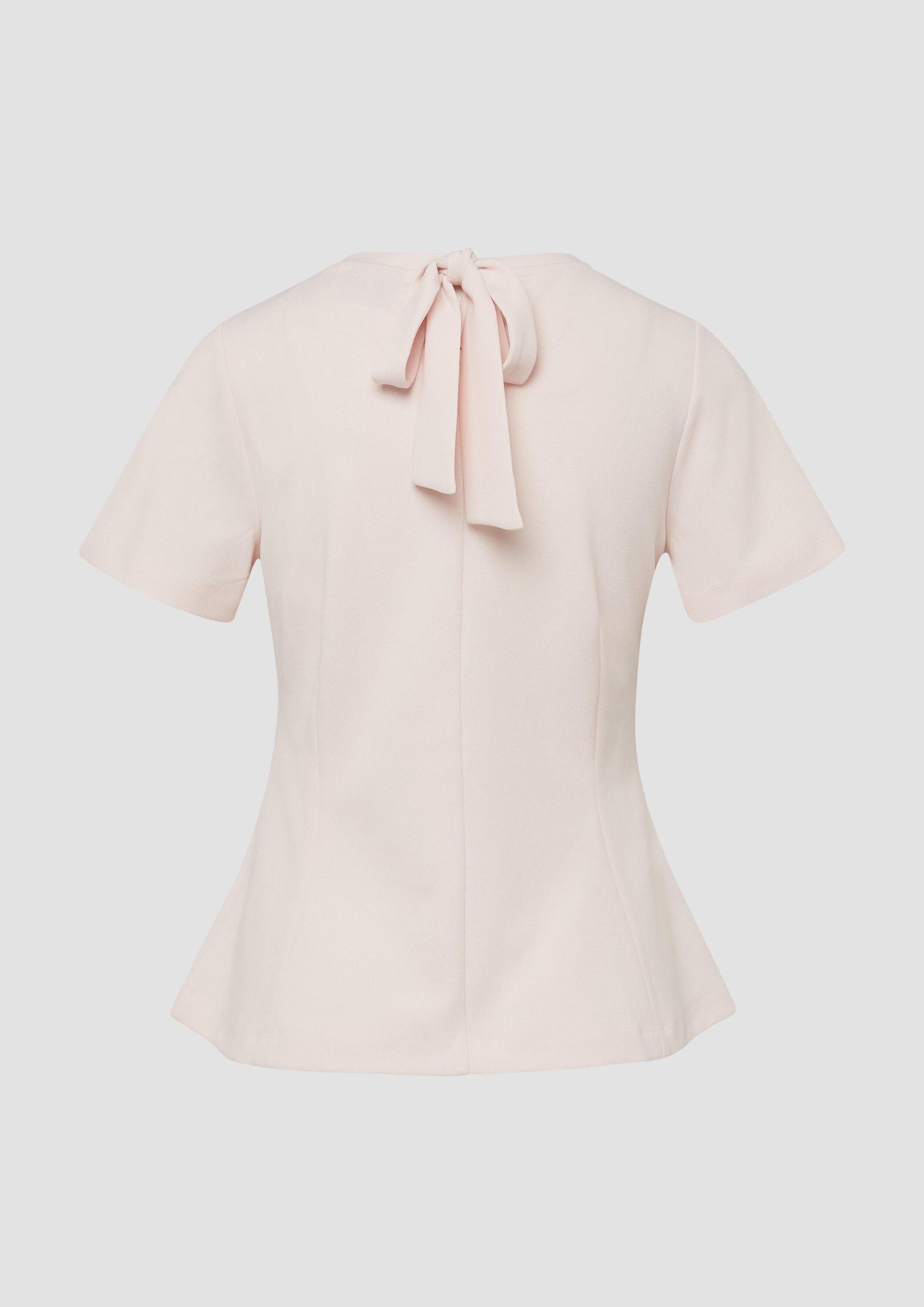 s.Oliver Kurzarmshirt T-Shirt Ausgestelltes T-Shirt mit Schleifen-Detail