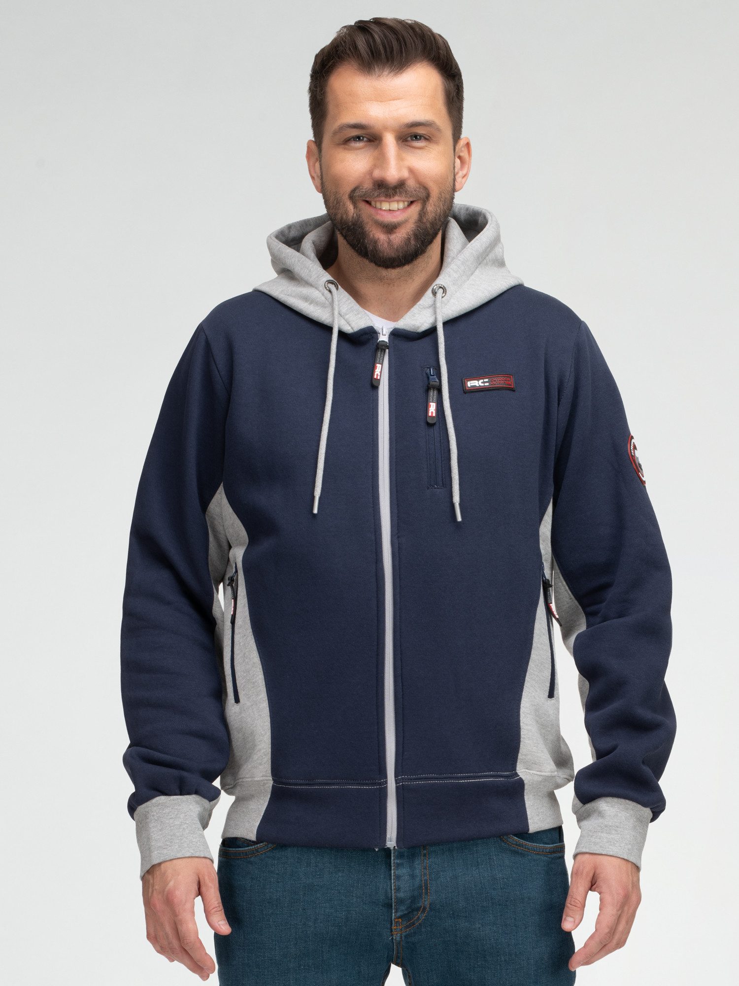 Rock Creek Kapuzenpullover Sweatjacke Herren Hoodie Reißverschluss H-413 mit Stehkragen – Bild 5 von 5