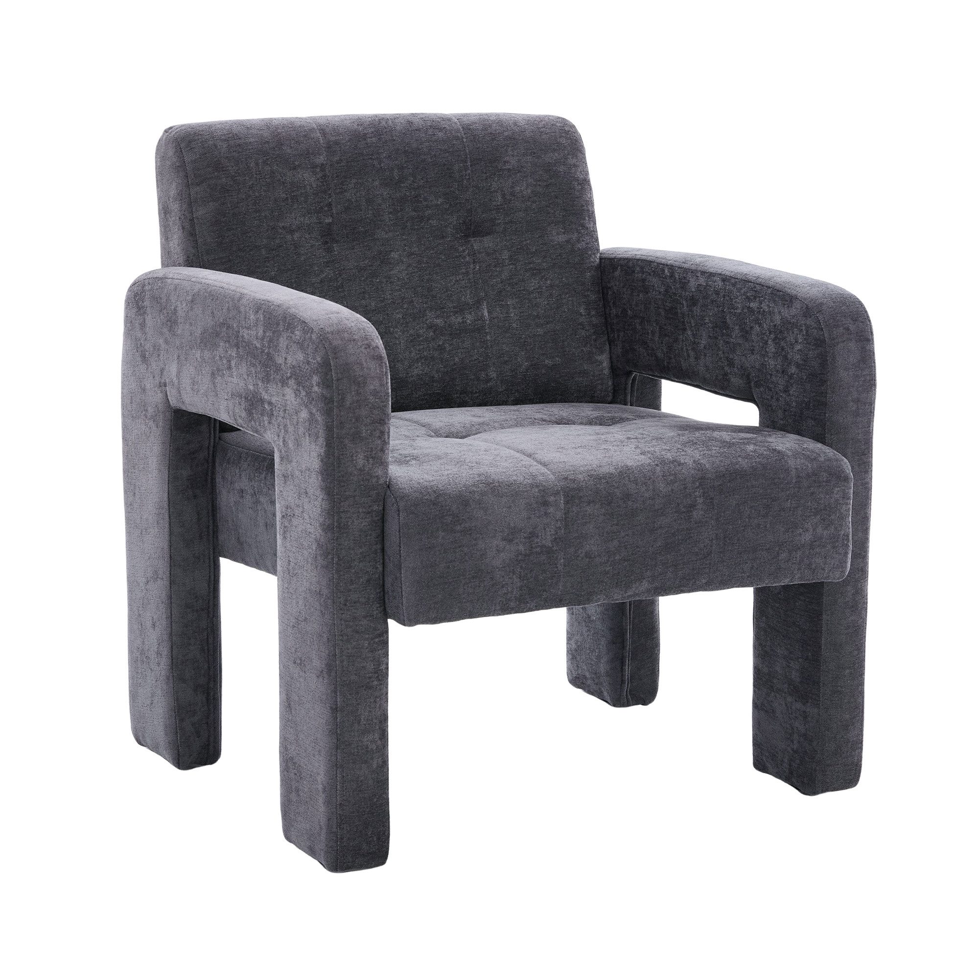 Furnishings Home Sessel Loungesessel Minimalistisch Chenille Skandinavisch Wohnzimmer (1-St., 67,5x69x74,5cm Einzelsessel Für Büro Schlafzimmer), Hautfreundlich Breit Sitzfläche Stabil Bis 230kg Tragkraft