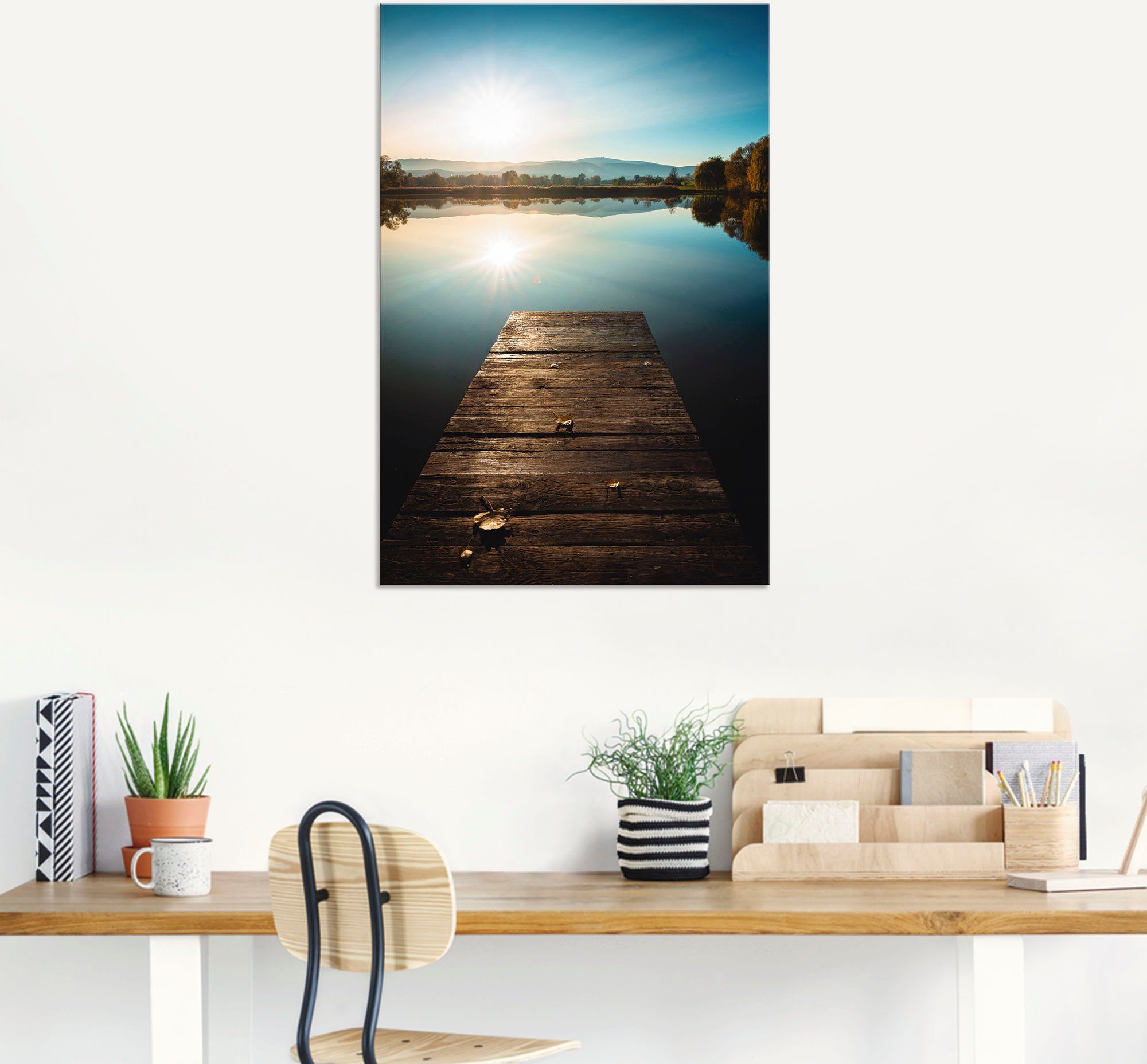 Artland Wandbild »Steg mit Brockenblick«, Seebilder (1 Stück), in vielen Größen & Produktarten - Alubild / Outdoorbild für den Außenbereich, Leinwandbild, Poster, Wandaufkleber / Wandtattoo auch für Badezimmer geeignet-kaufen
