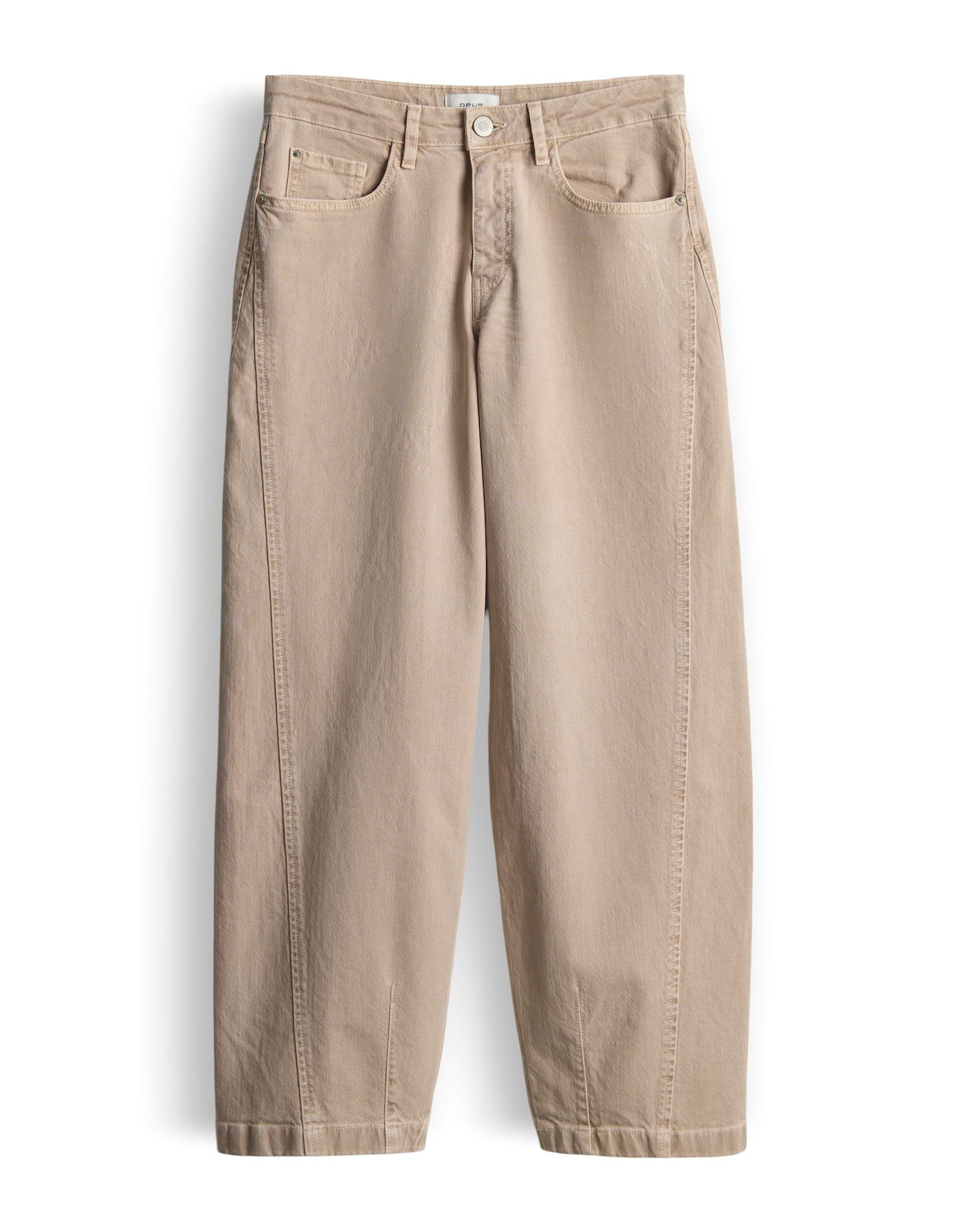OPUS Relax-fit-Jeans LOLAH EDGY Barrel aus BCI Cotton Mix Mid Rise ovales Bein, fester Griff