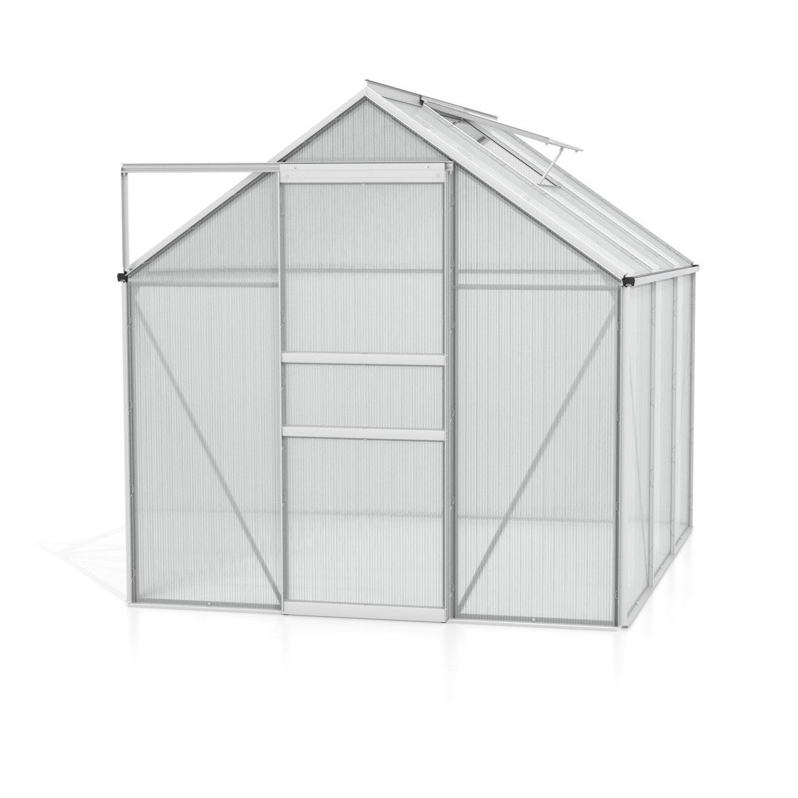 Vitavia Gewächshaus Calypso 4400, 4 mm Wandstärke, mit 4 oder 6 mm Hohlkammerplatten, inkl. Regenrinne