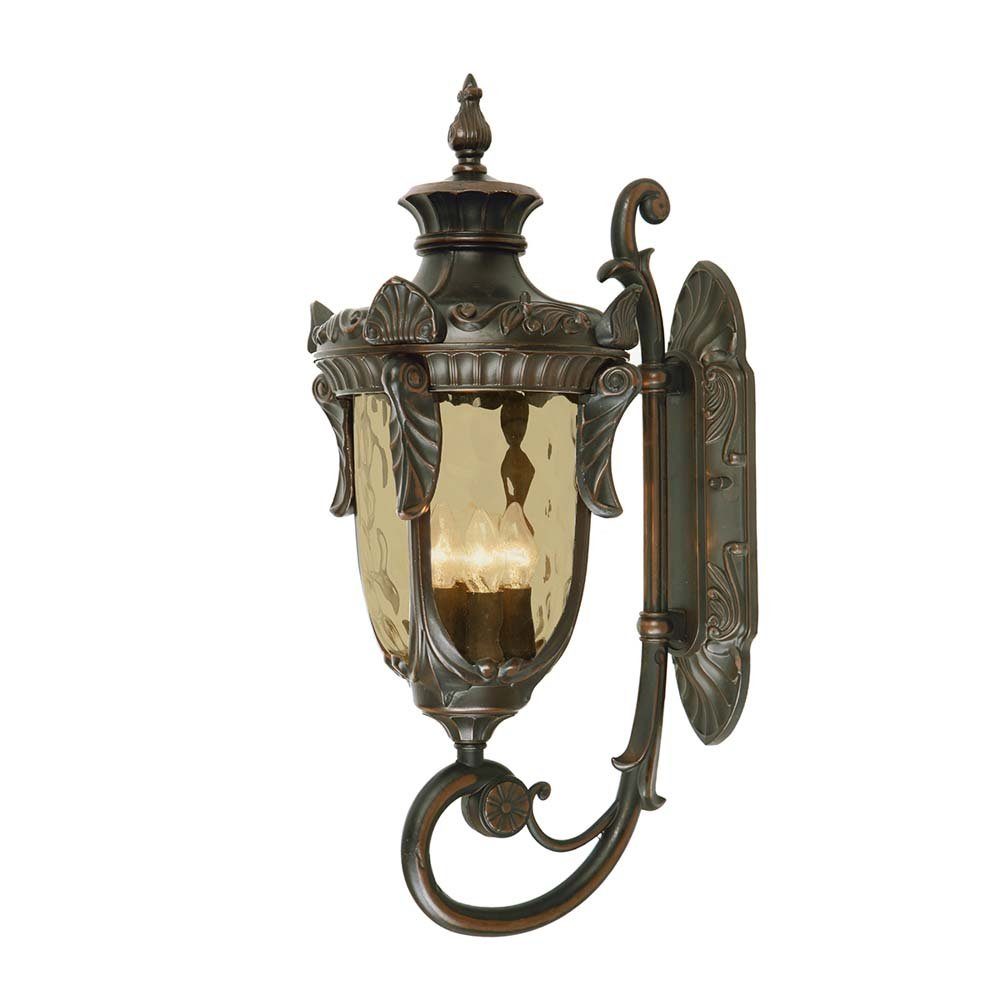 Elstead LIGHTING Außen-Wandleuchte, Leuchtmittel nicht inklusive, Außenleuchte Wandlampe Laterne Metall Glas Bronze H 64 cm Antik 3
