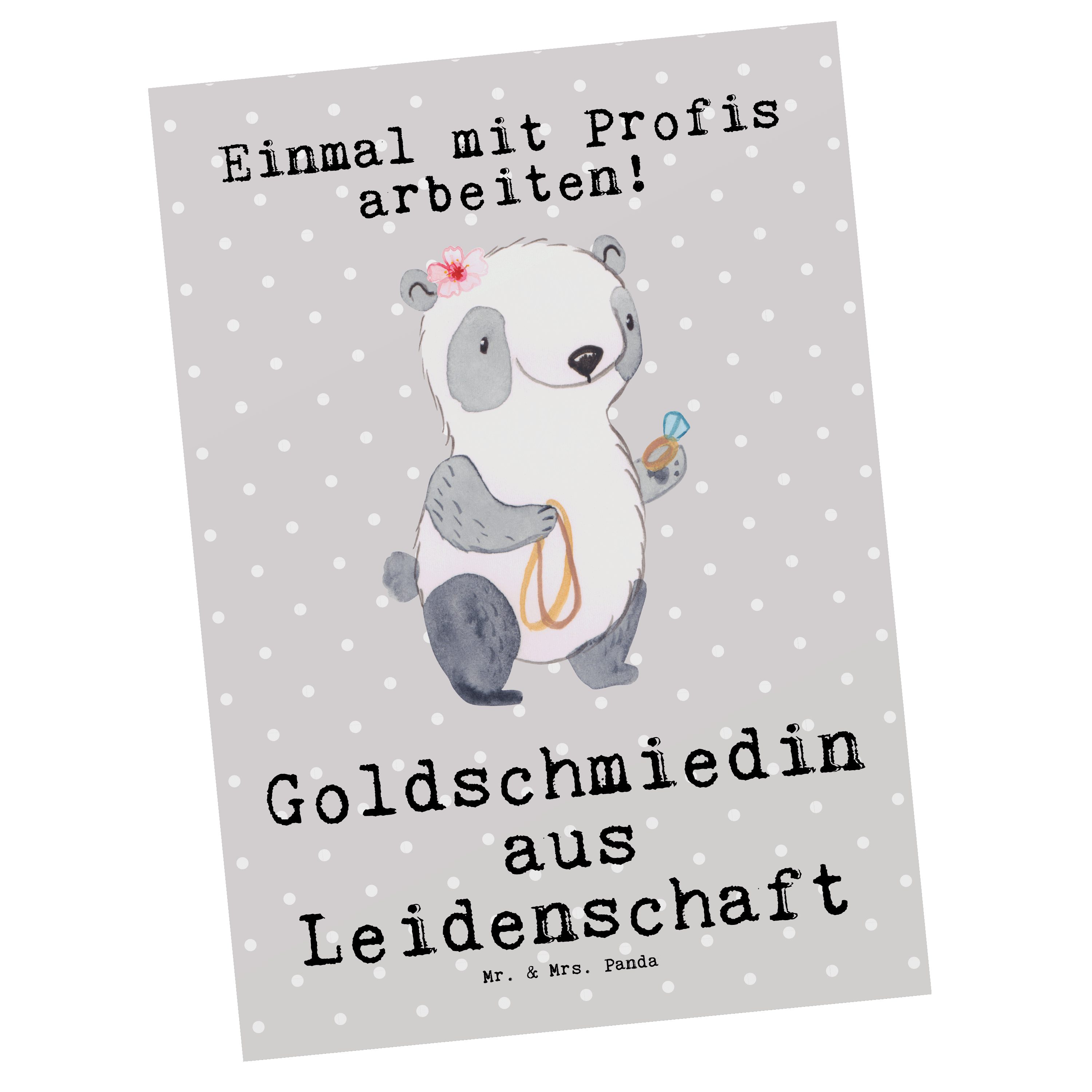 & Pastell Leidenschaft - - Postkarte Panda Grau aus Mrs. Goldschmiedin Ansichtskar Geschenk, Mr.