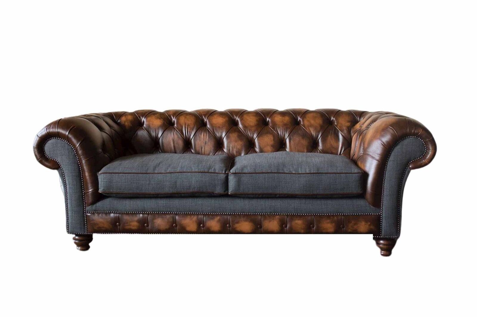 JVmoebel Sofa Chesterfield Design Luxus Polster Sofa Couch Sitz Wohnzimmer Leder Neu, Made in Europe