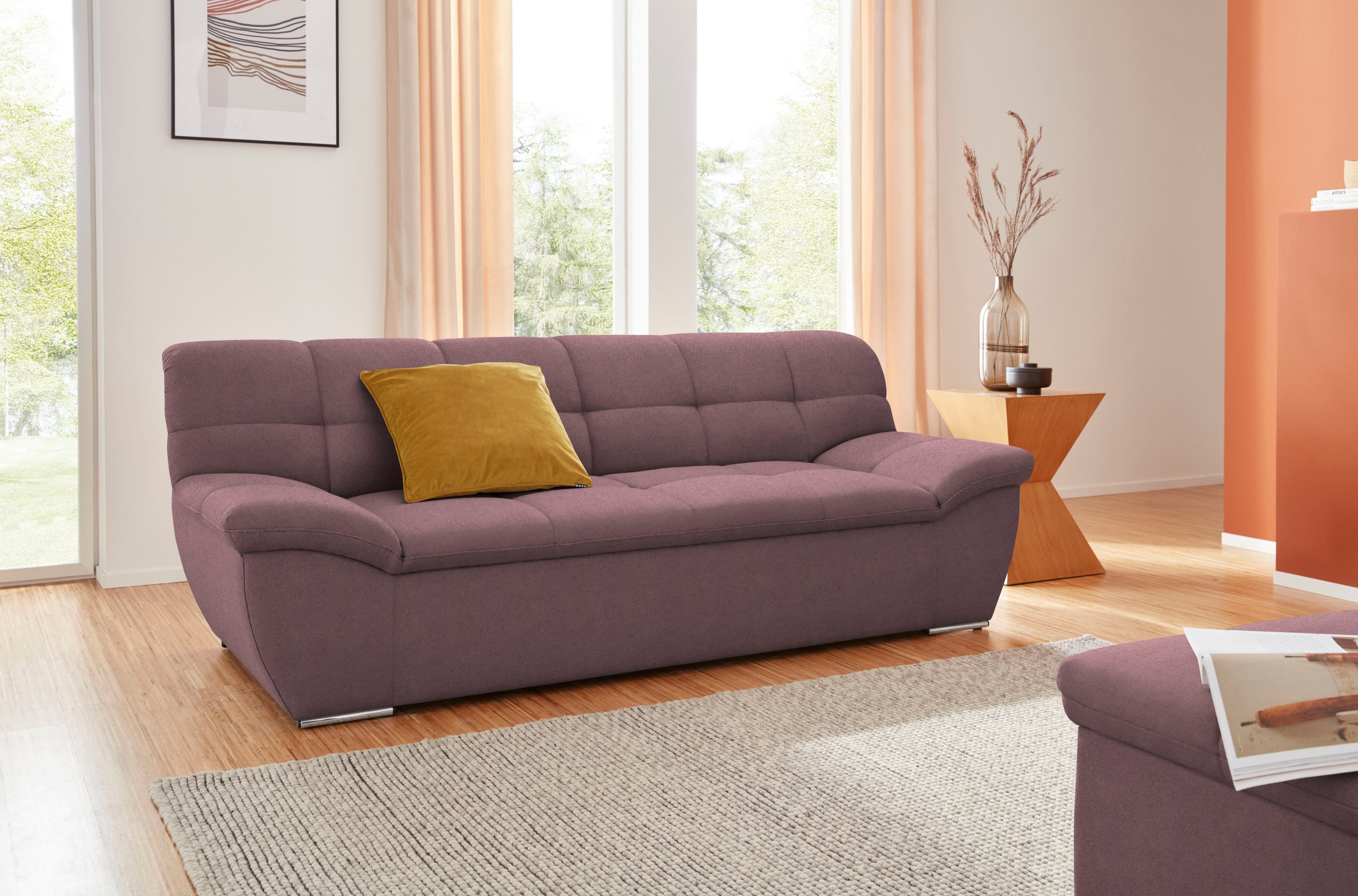 DOMO collection 2-Sitzer Lagoa, moderne Sitzheftung, bequem & komfortabel, Breite 211cm, frei im Raum stellbar, in großer Farbauswahl