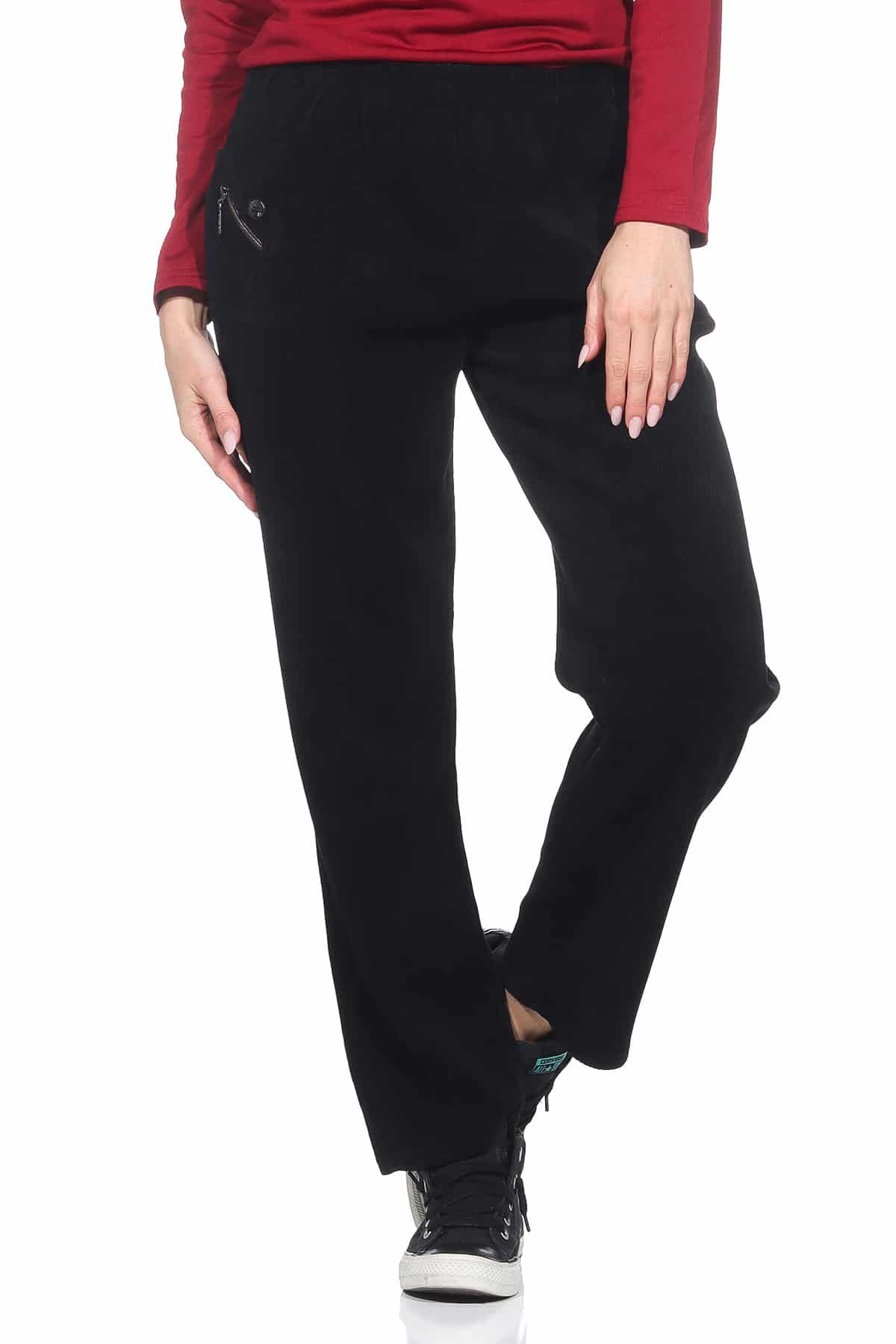 Cherry Berry Cordhose Stretchhose Damen Weiche Cord Schlupfhose Kurzgröße Kurzgröße, elastischer Bund, Unifarben – Bild 3 von 5