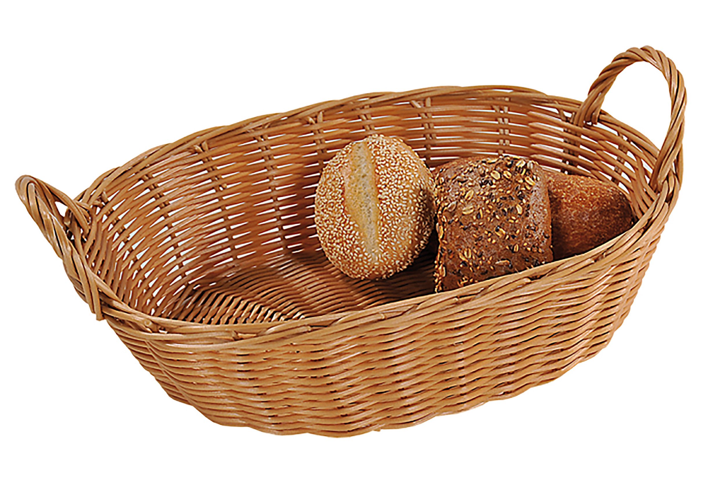 Kesper Brotkorb BROTKORB 29x18cm geflochten aus Kunststoff mit Griff Braun 68, Obstkorb Brot Obst Korb Körbchen