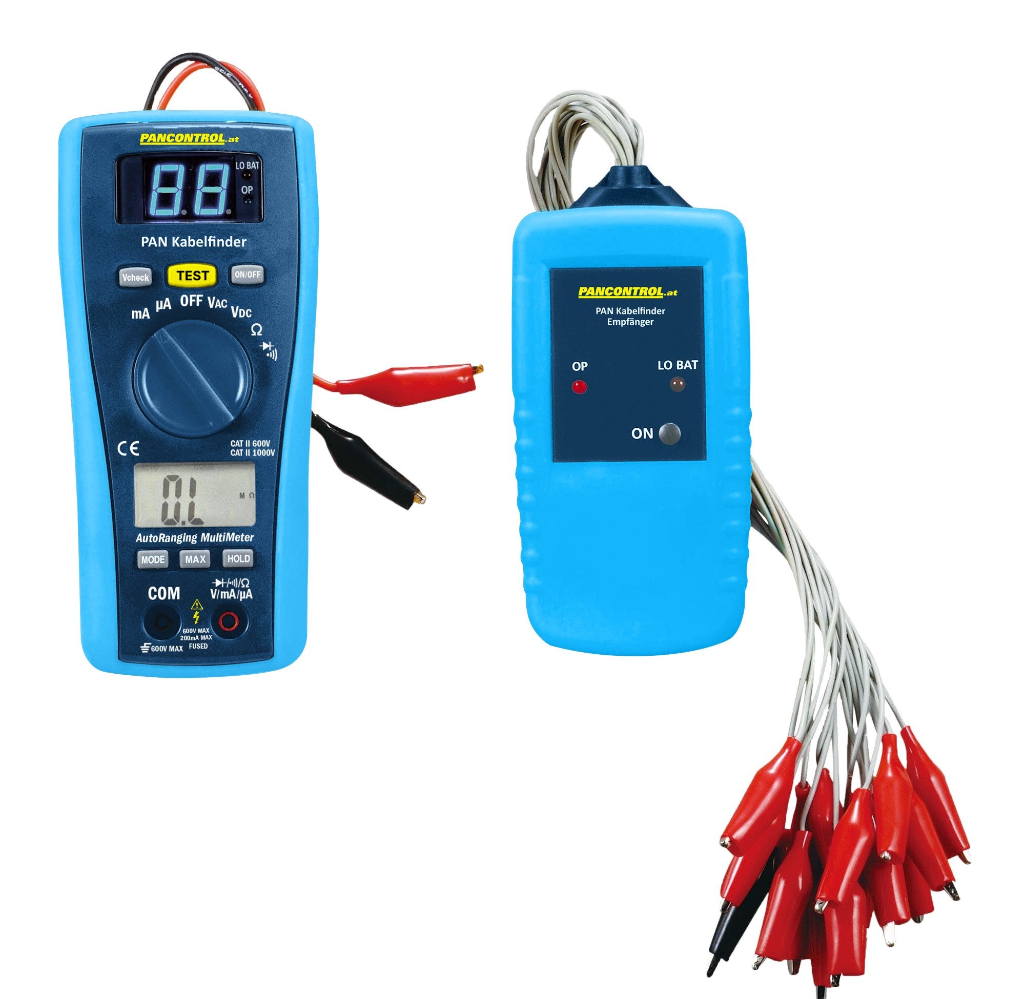 Leitungsortungsgerät PAN Kabelfinder, Leitungssucher 16-fach + Digital-Multimeter
