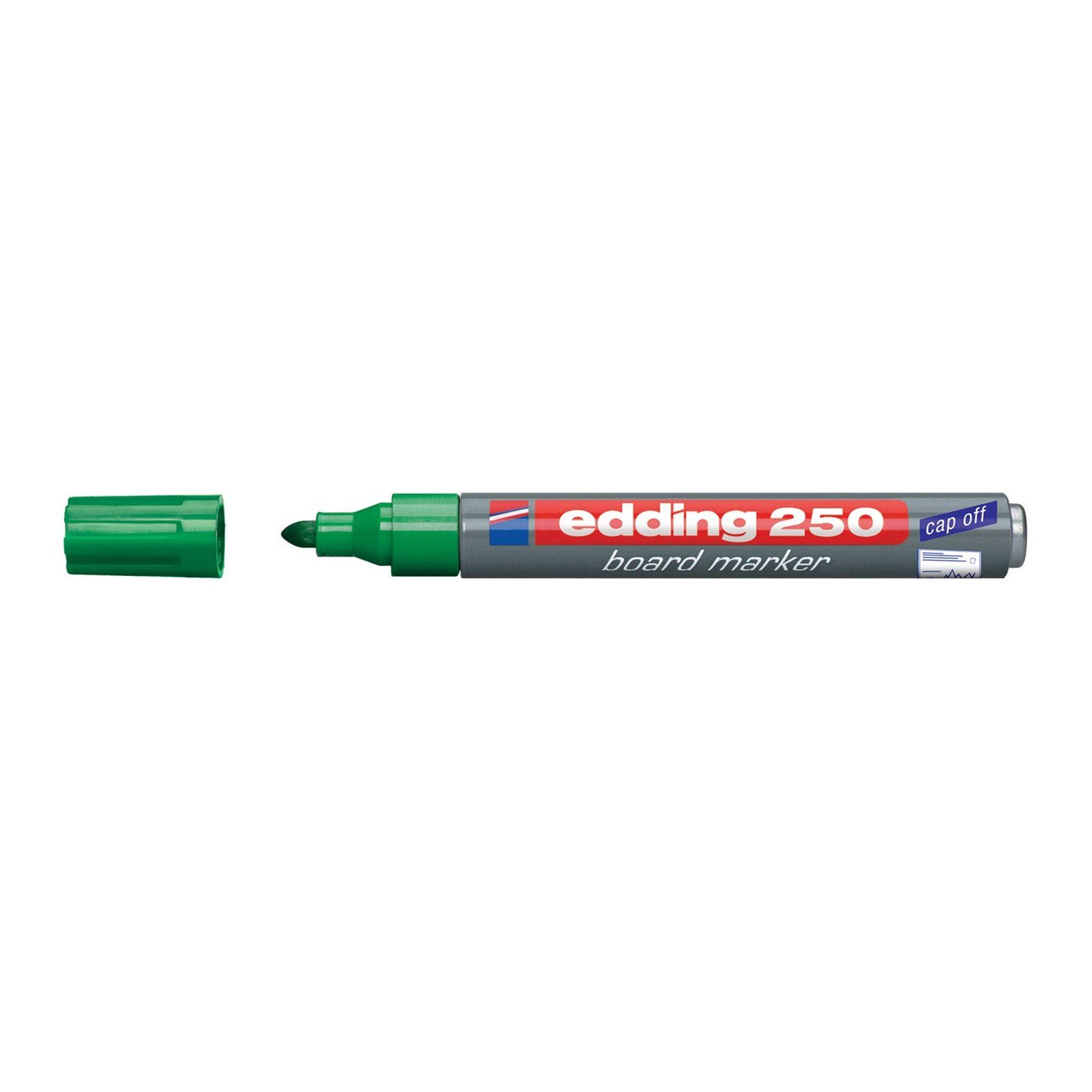 edding Marker Whiteboardmarker Rundspitze 1,5-3 mm edding 250, (Stück, 1-tlg), abwischbarer Marker Grün