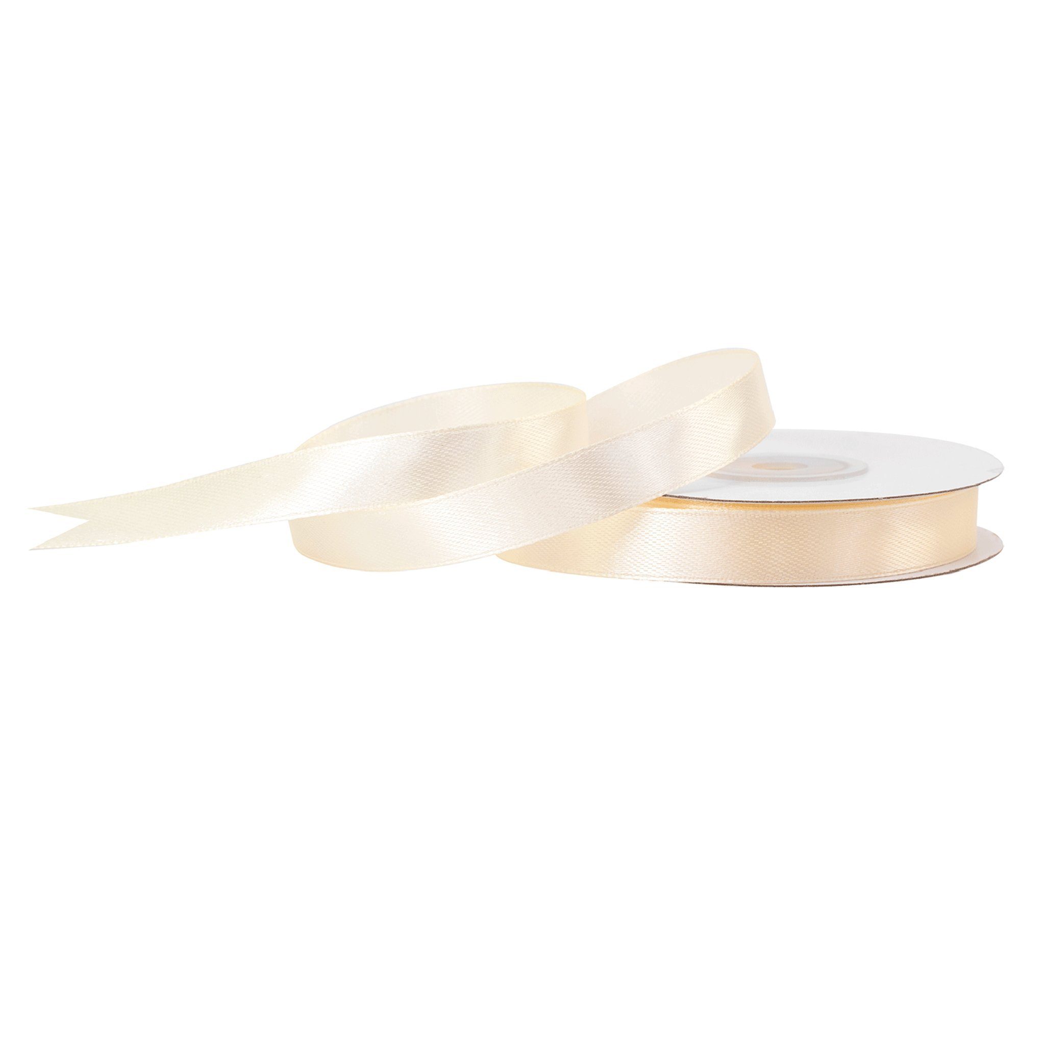 Creativery Satinband, Satinband 12mm x 25m Rolle Creme