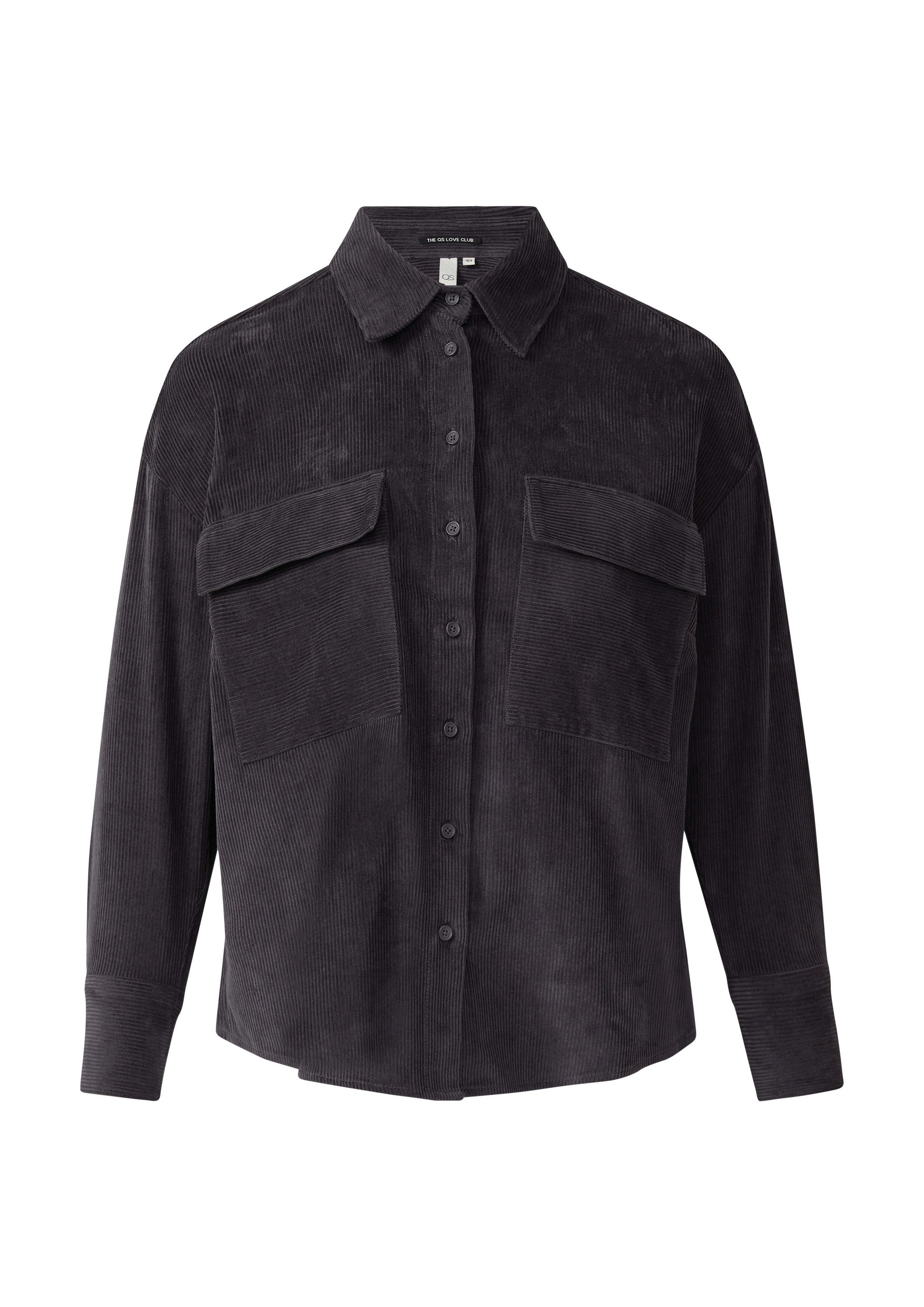 QS Langarmbluse Bluse Bluse aus Baumwollcord günstig online kaufen