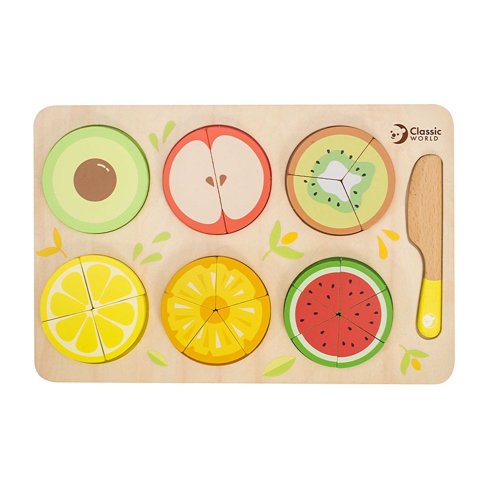 Classic World Lernspielzeug Classic World - Lernspiel Früchte - 30x19,7x1,5cm - ab 18 Monaten