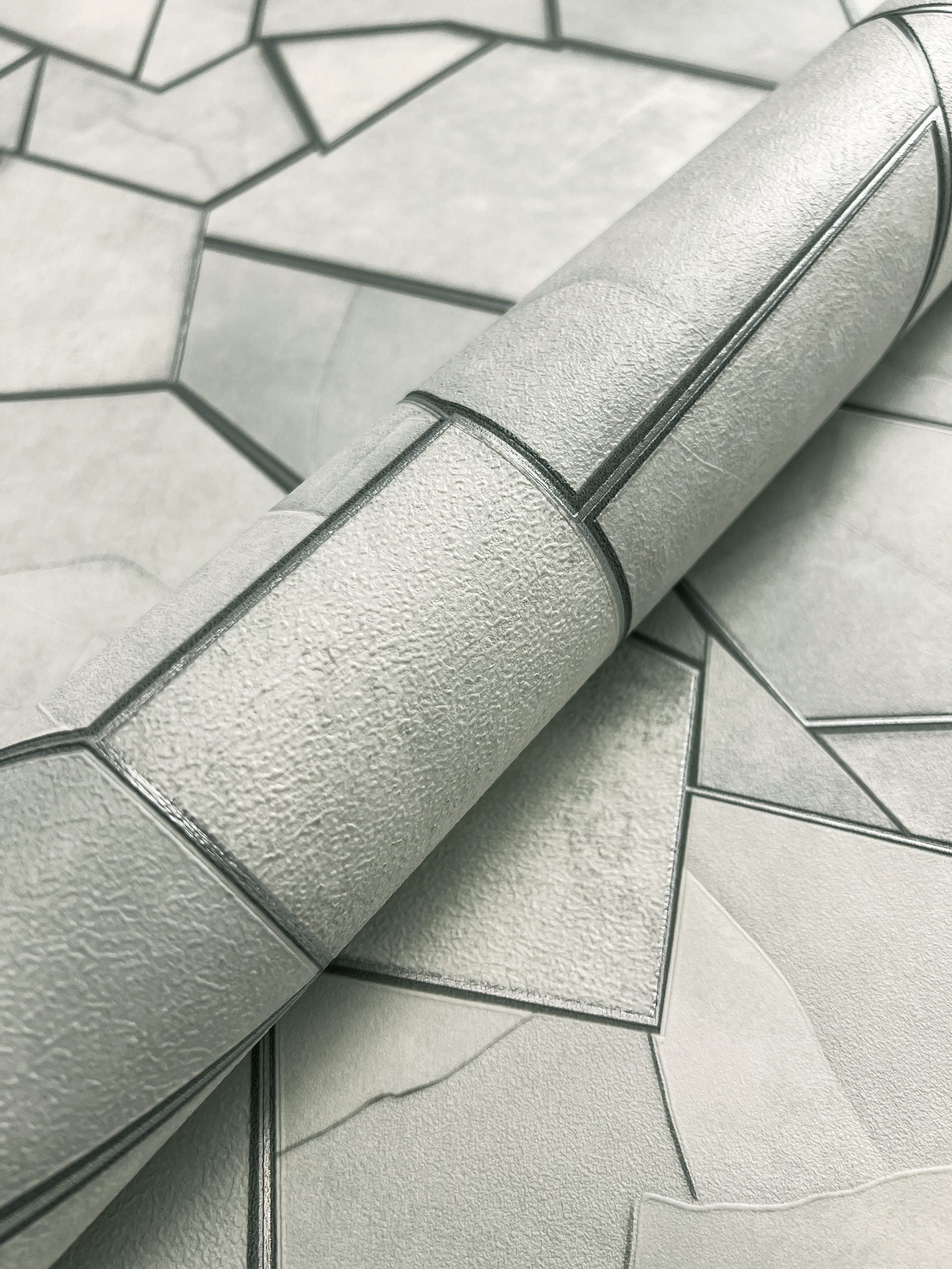 Newroom Vliestapete Necros Light Grey Tapete Mustertapete Stein,Steinmauer, günstig online kaufen