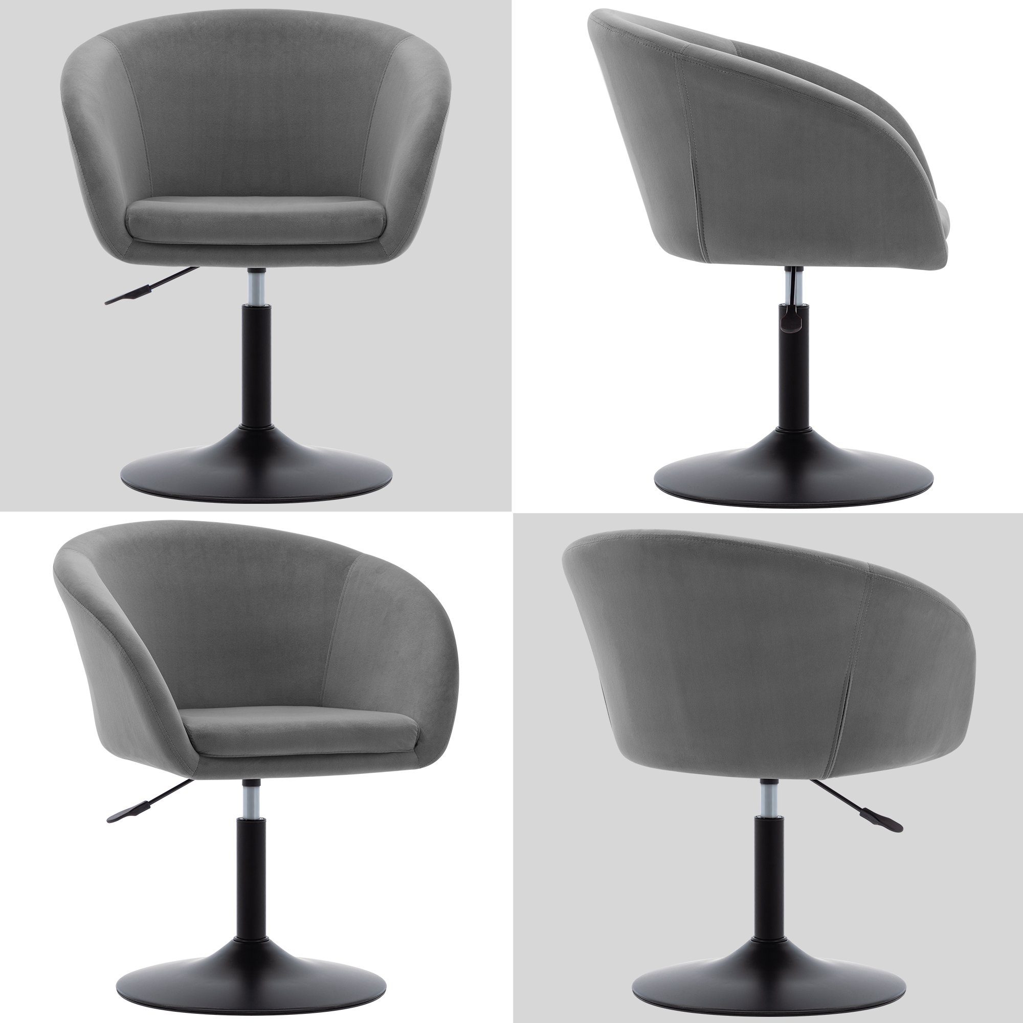 Duhome Loungesessel (WY440), Schminkstuhl Cocktailsessel Drehstuhl Höhenverstellbar mit Armlehne