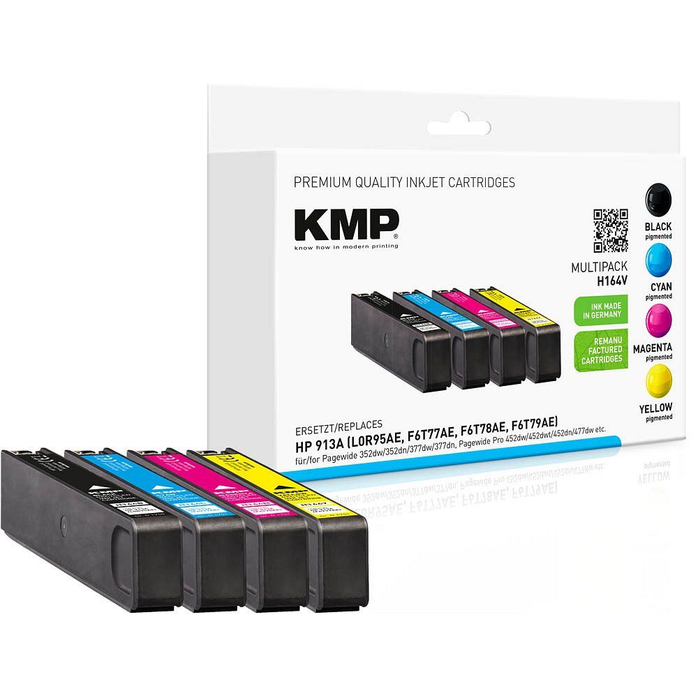 KMP 1 Tinten-Multipack H164V ERSETZT HP 913A BK/C/M/Y Tintenpatrone (4 Farben)