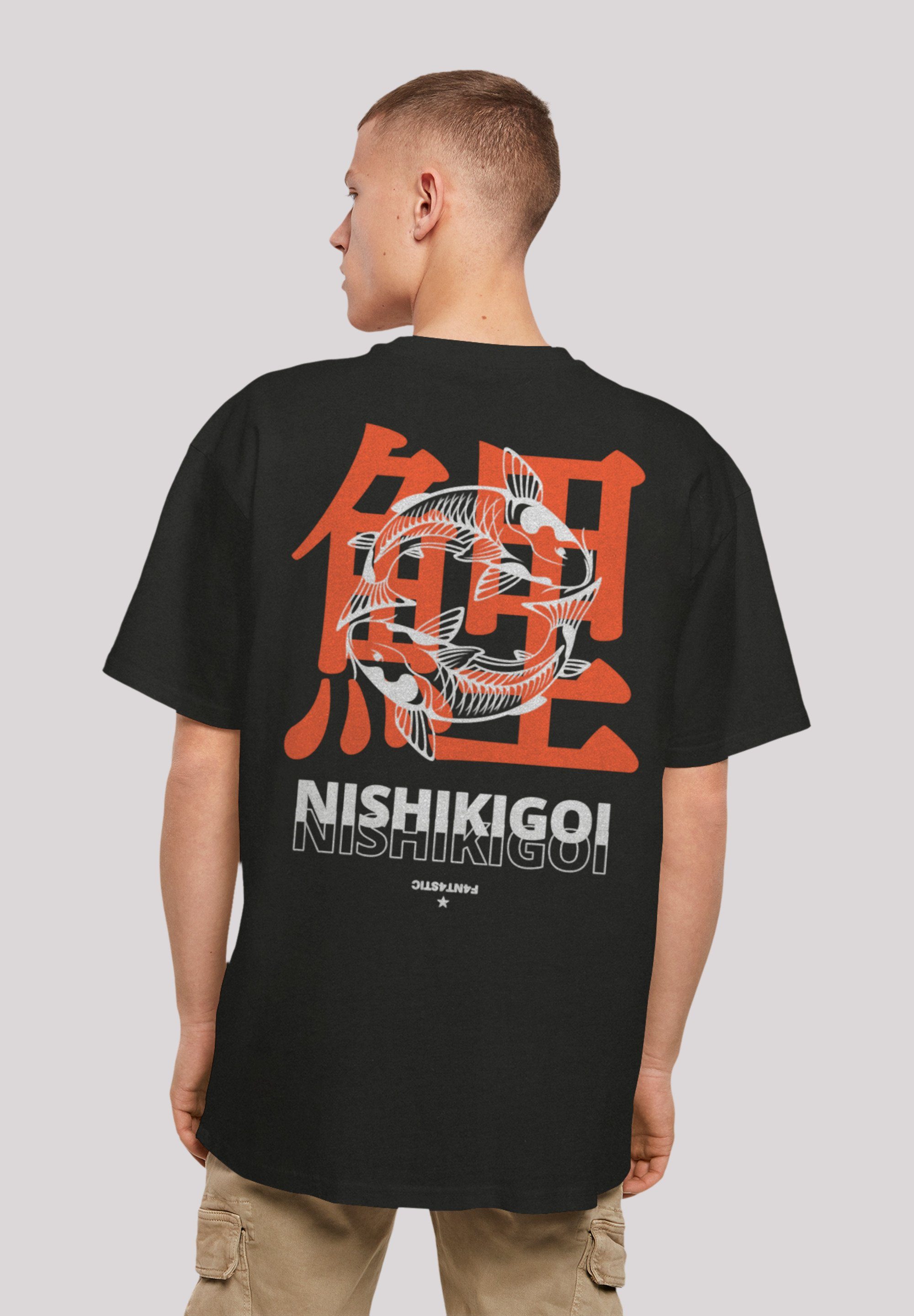 F4NT4STIC T-Shirt schwarz Japan Koi Print Grafik Nishikigoi
