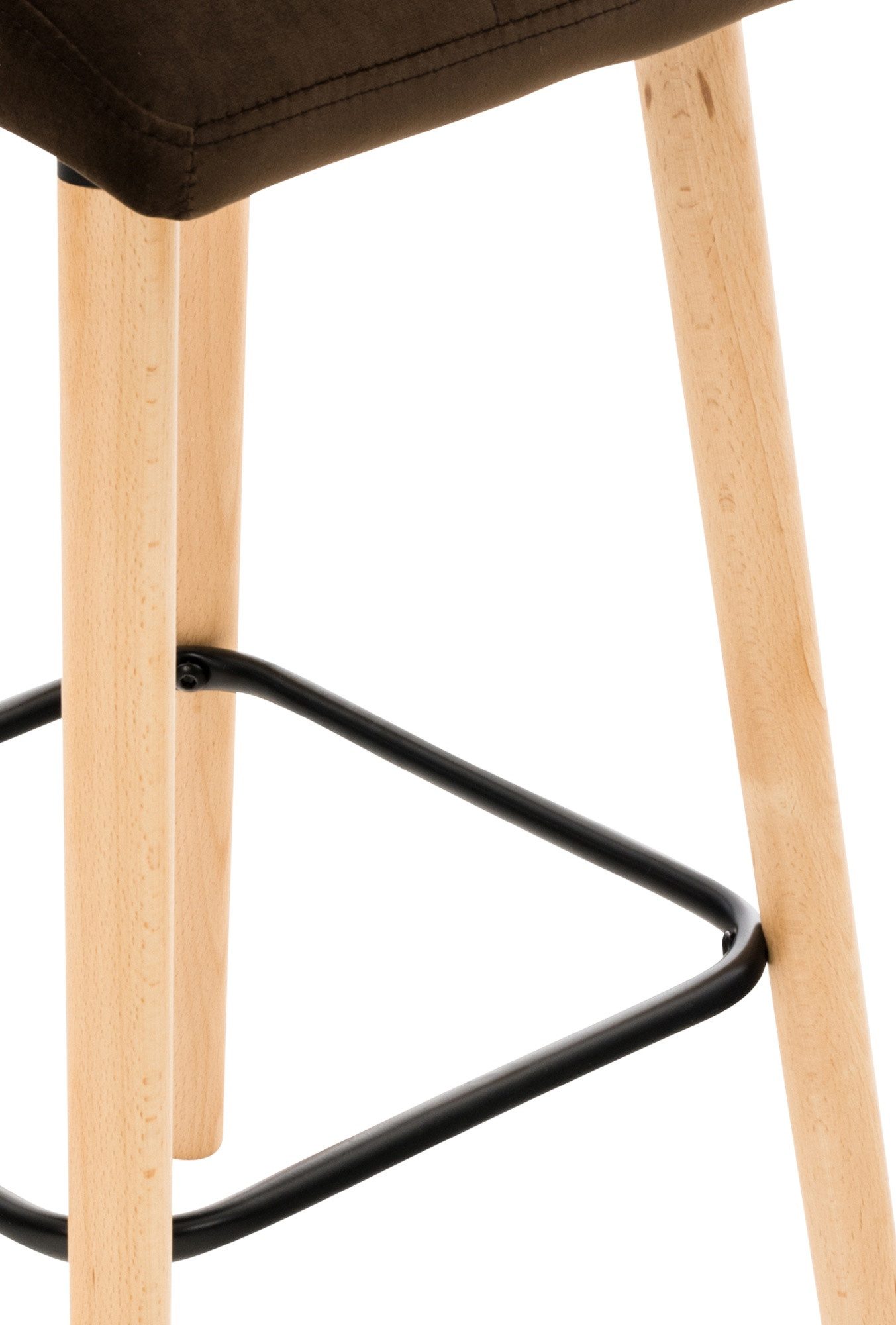 CLP Barhocker Lincoln Samt, mit Samtbezug, Vierfußgestell aus Buchenholz