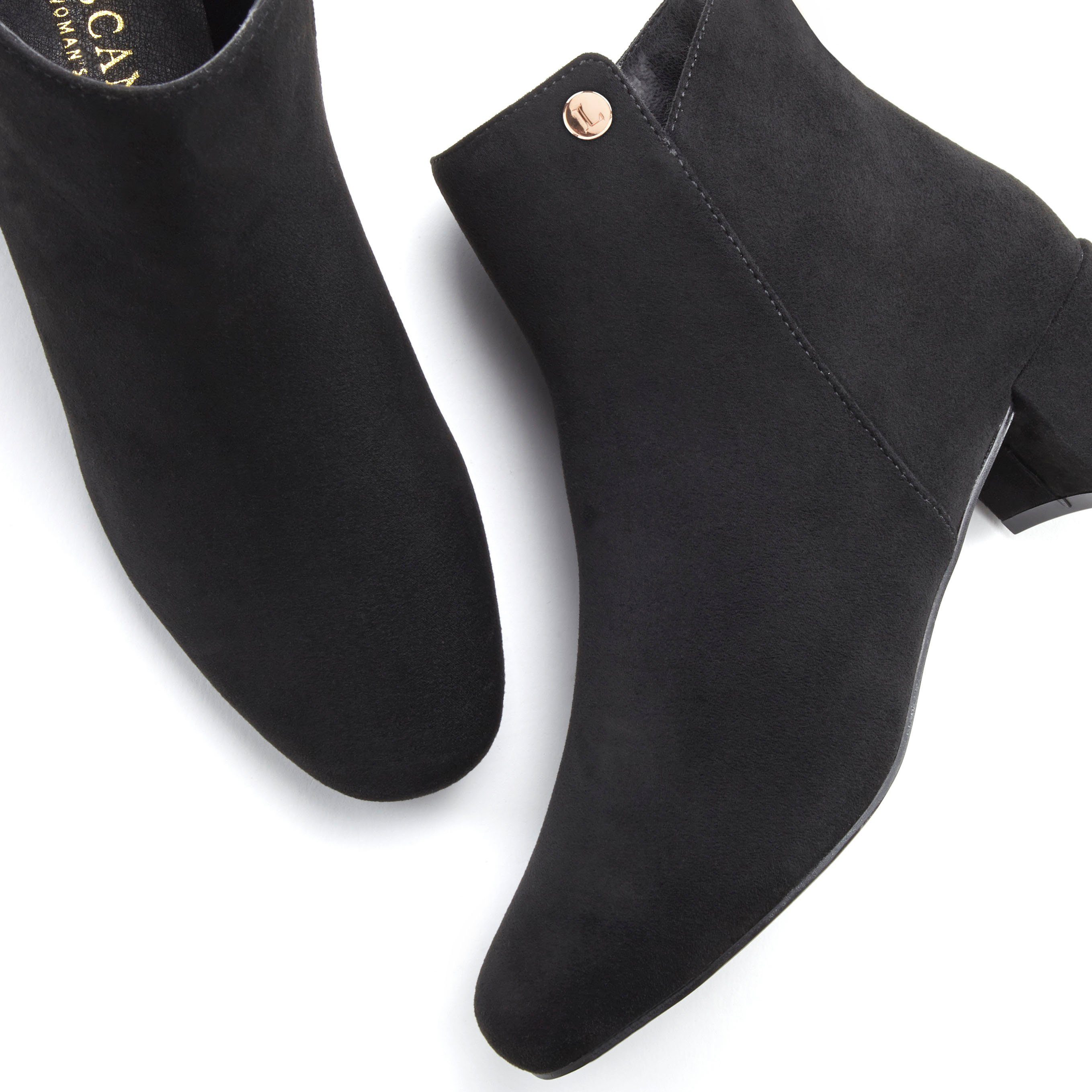 Blockabsatz, schwarz mit Stiefel Boots, VEGAN Stiefelette LASCANA Ankle bequemen