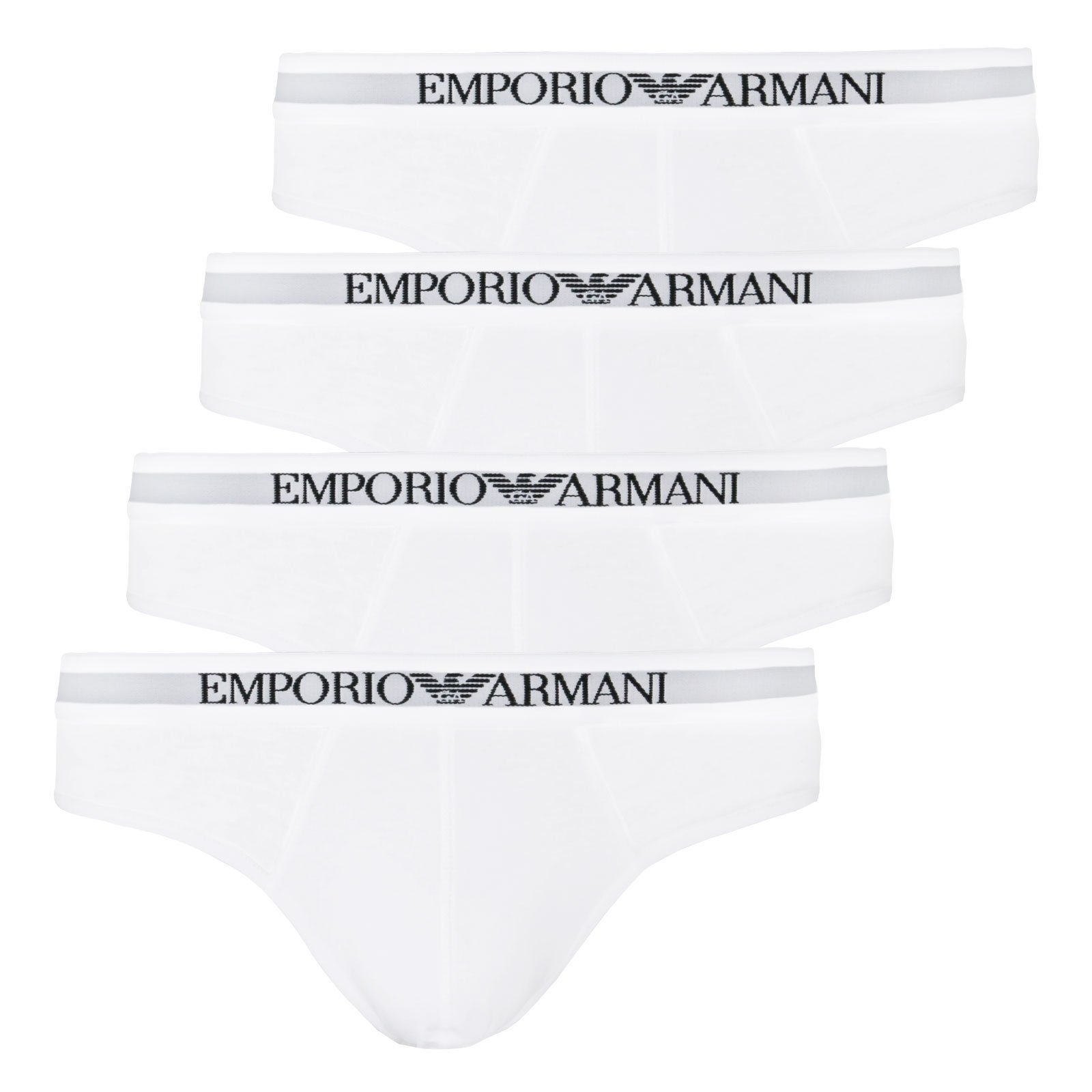 Emporio Armani Slip Pure Cotton Brief (4-St) ohne störende Gesäßnaht 04710 white