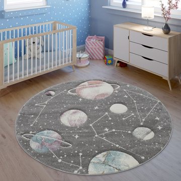 Kinderteppich Kinderteppich Spielteppich Mit Planeten Und Sternen, TT Home, Läufer, Höhe: 17 mm