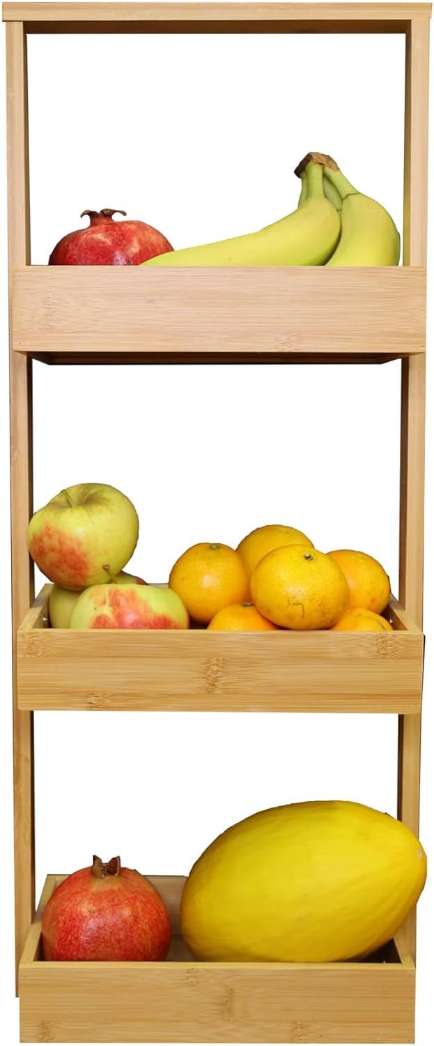 hausleben Küchenregal Korbregal Bambus 25x16x65 cm Küchenregal Badezimmer, günstig online kaufen