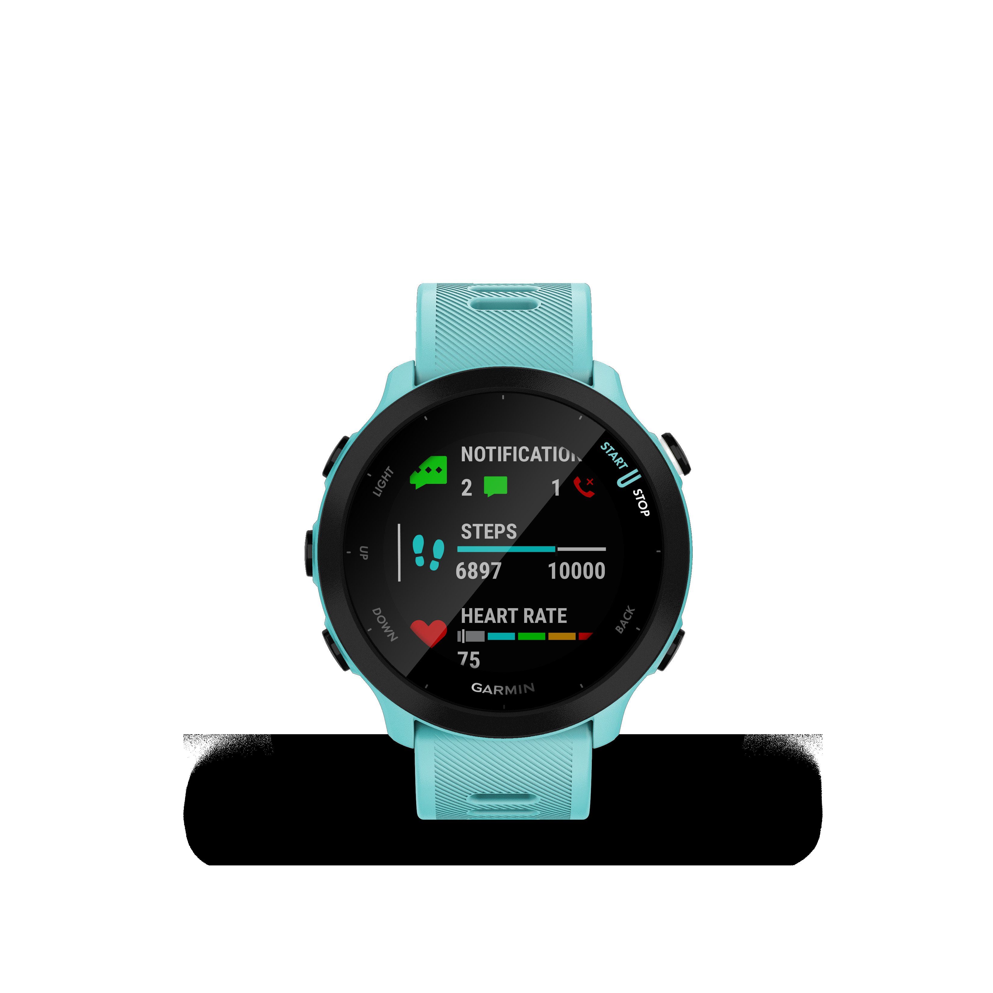 Multisport- Zoll, türkis/schwarz Garmin türkis cm/1,04 | (2,64 FORERUNNER Smartwatch 55 Garmin), GPS-Laufuhr