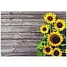 Bunt - Sonnenblumen & braunes Holz