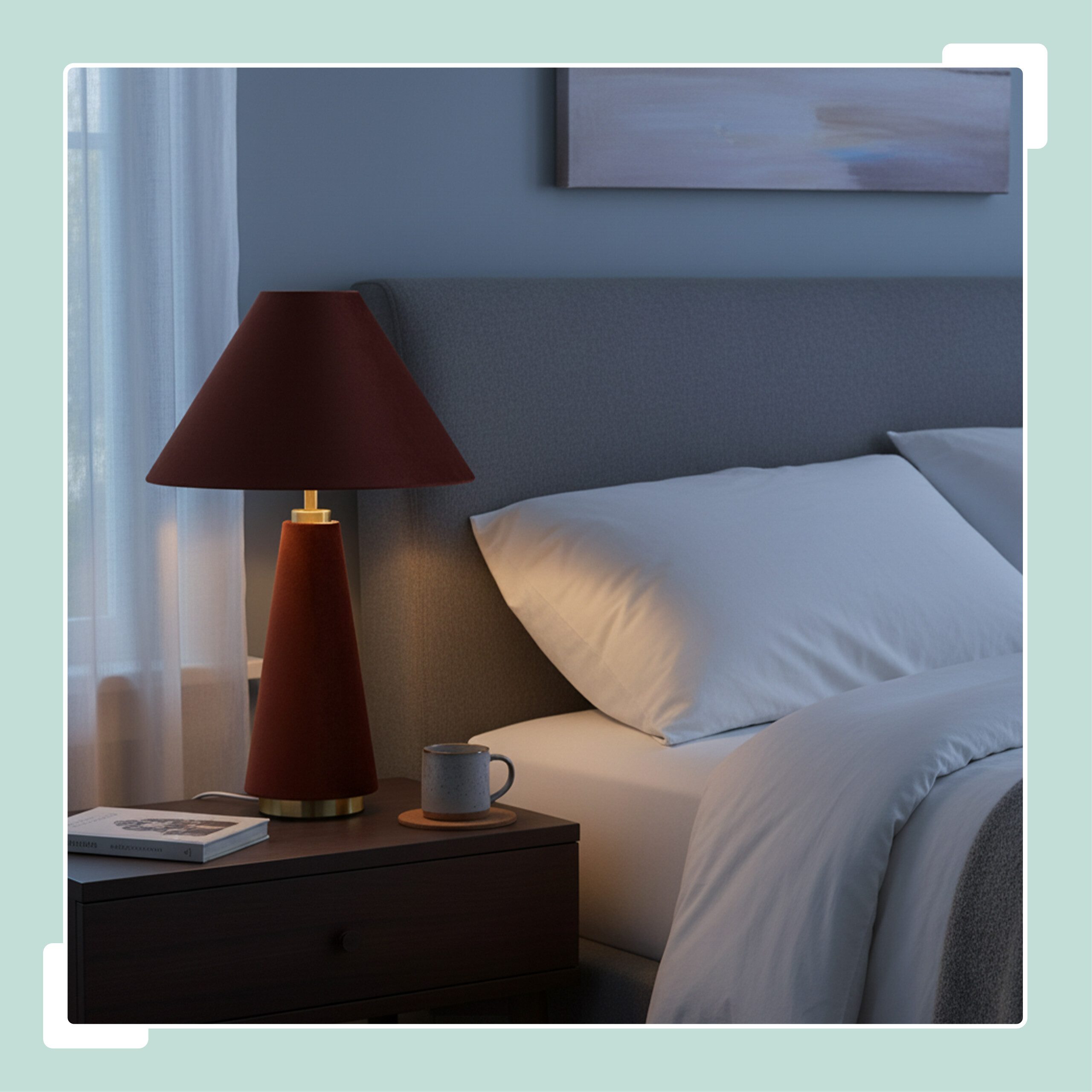 relaxdays Nachttischlampe Tischlampe mit Samtschirm, Ein-/Ausschalter, ohne Leuchtmittel, B