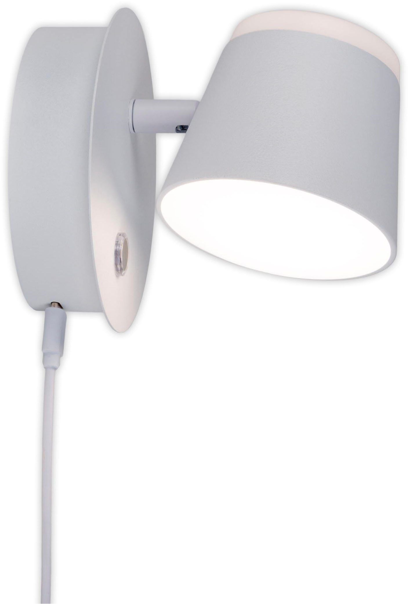 näve LED Wandleuchte Tondo, Dimmfunktion, Memoryfunktion, USB-Ladefunktion, LED fest integriert, Warmweiß, magnetisch, Akku Aufladung per USB-C Kabel, dimmbar per touch, Memory